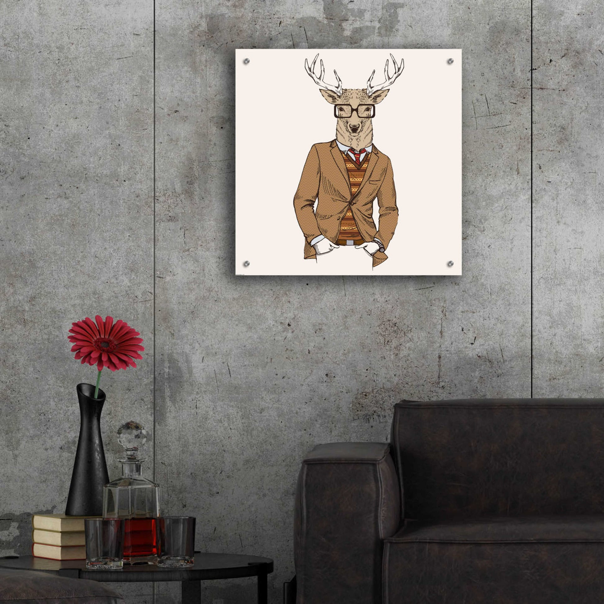 Epic Art 'Deer-man 1' by GraphINC, Acrylic Glass Wall Art,24x24