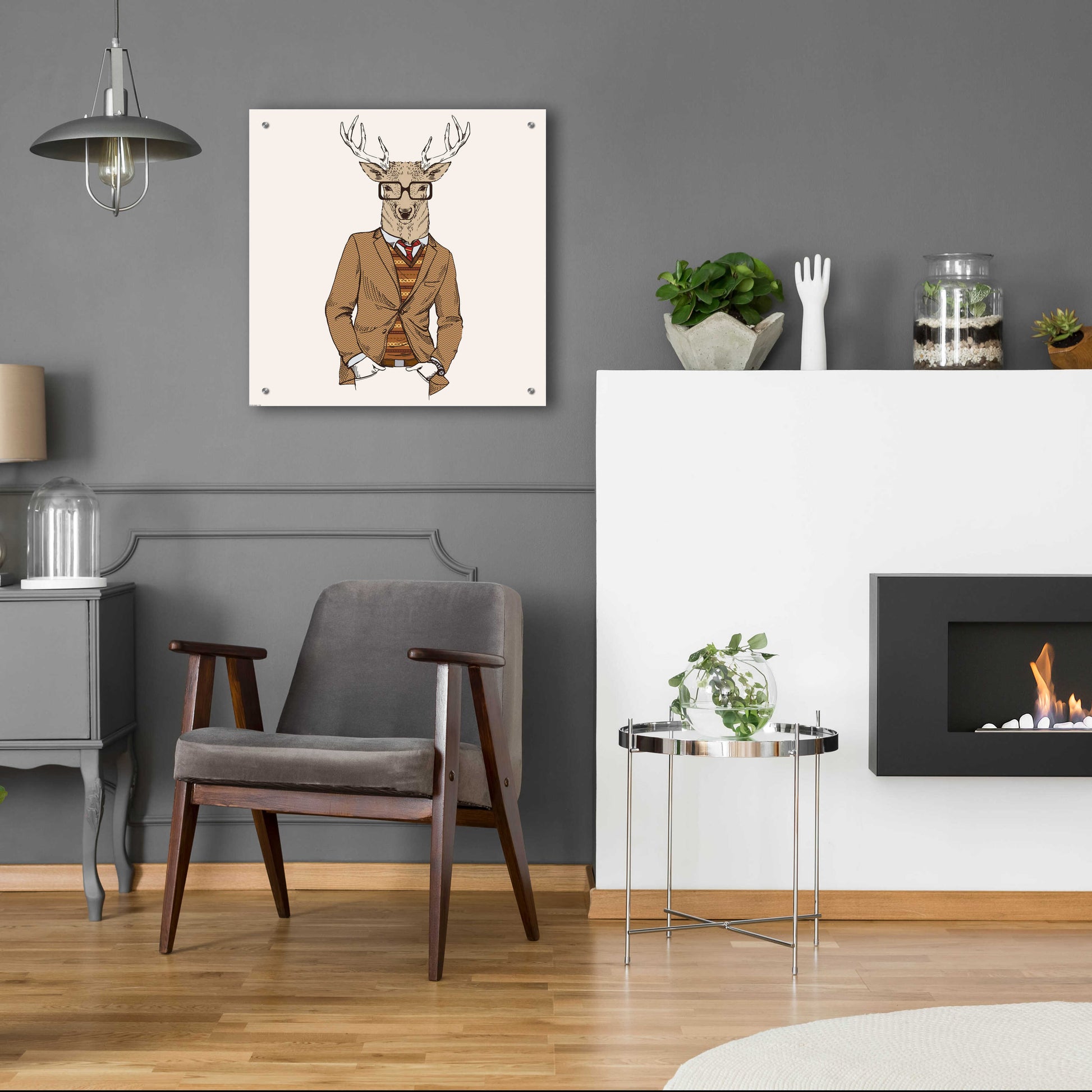 Epic Art 'Deer-man 1' by GraphINC, Acrylic Glass Wall Art,24x24