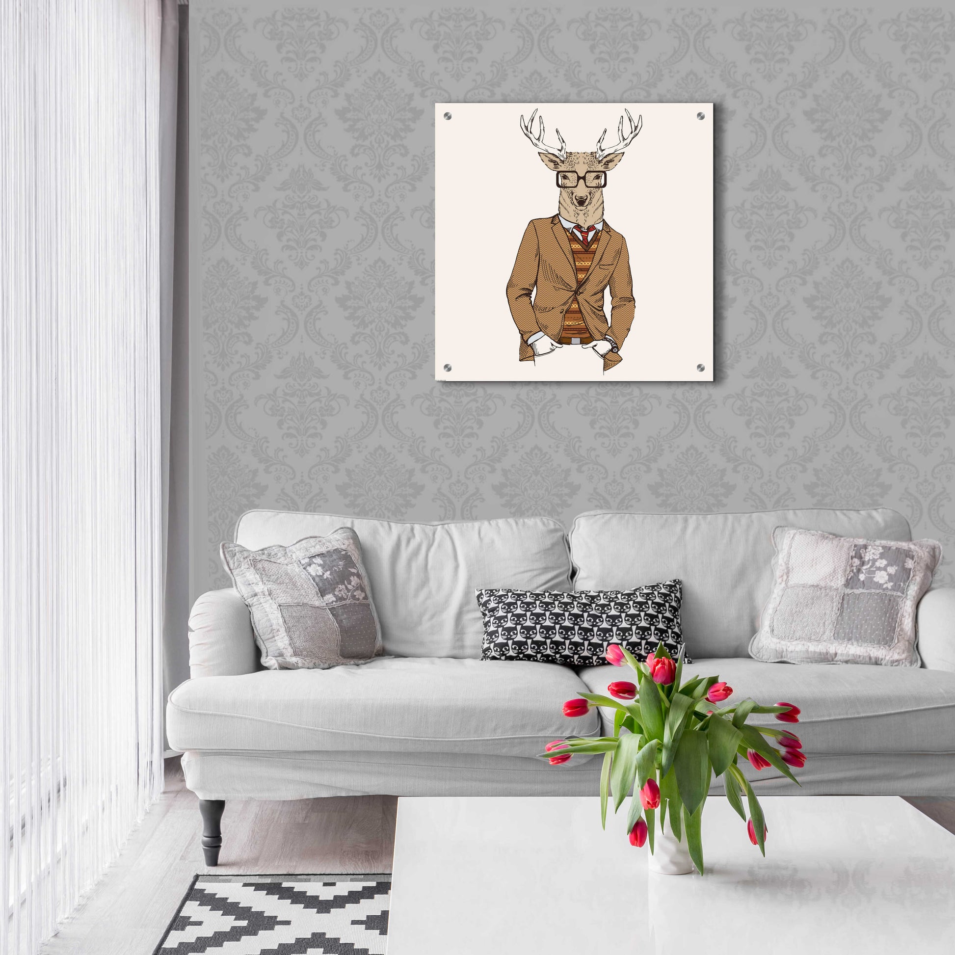 Epic Art 'Deer-man 1' by GraphINC, Acrylic Glass Wall Art,24x24