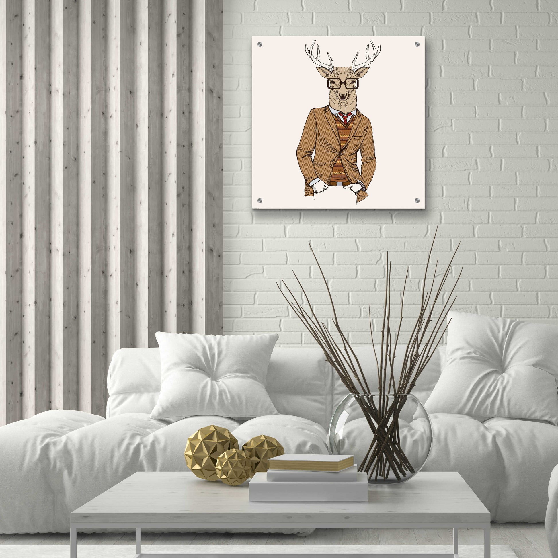 Epic Art 'Deer-man 1' by GraphINC, Acrylic Glass Wall Art,24x24