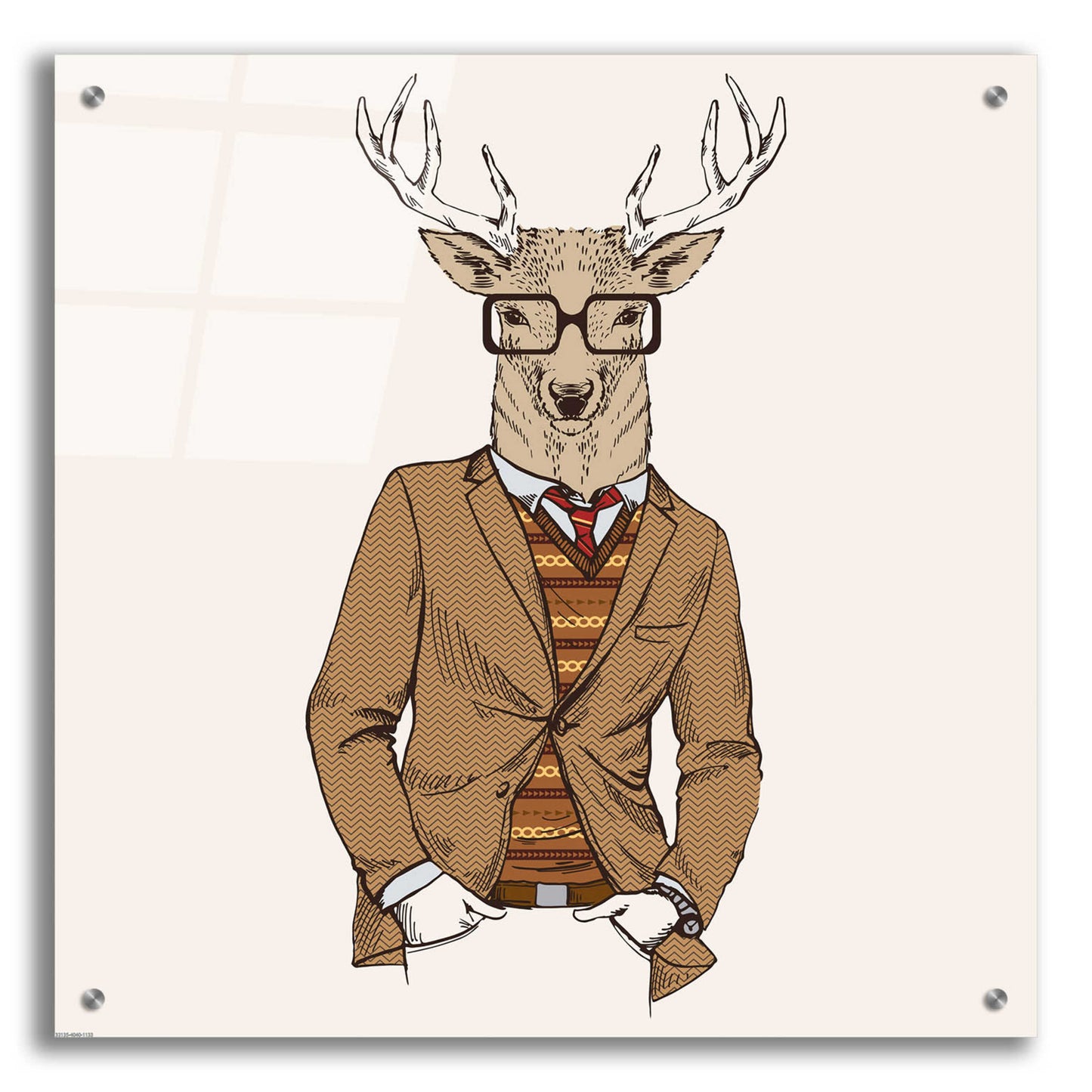 Epic Art 'Deer-man 1' by GraphINC, Acrylic Glass Wall Art,24x24