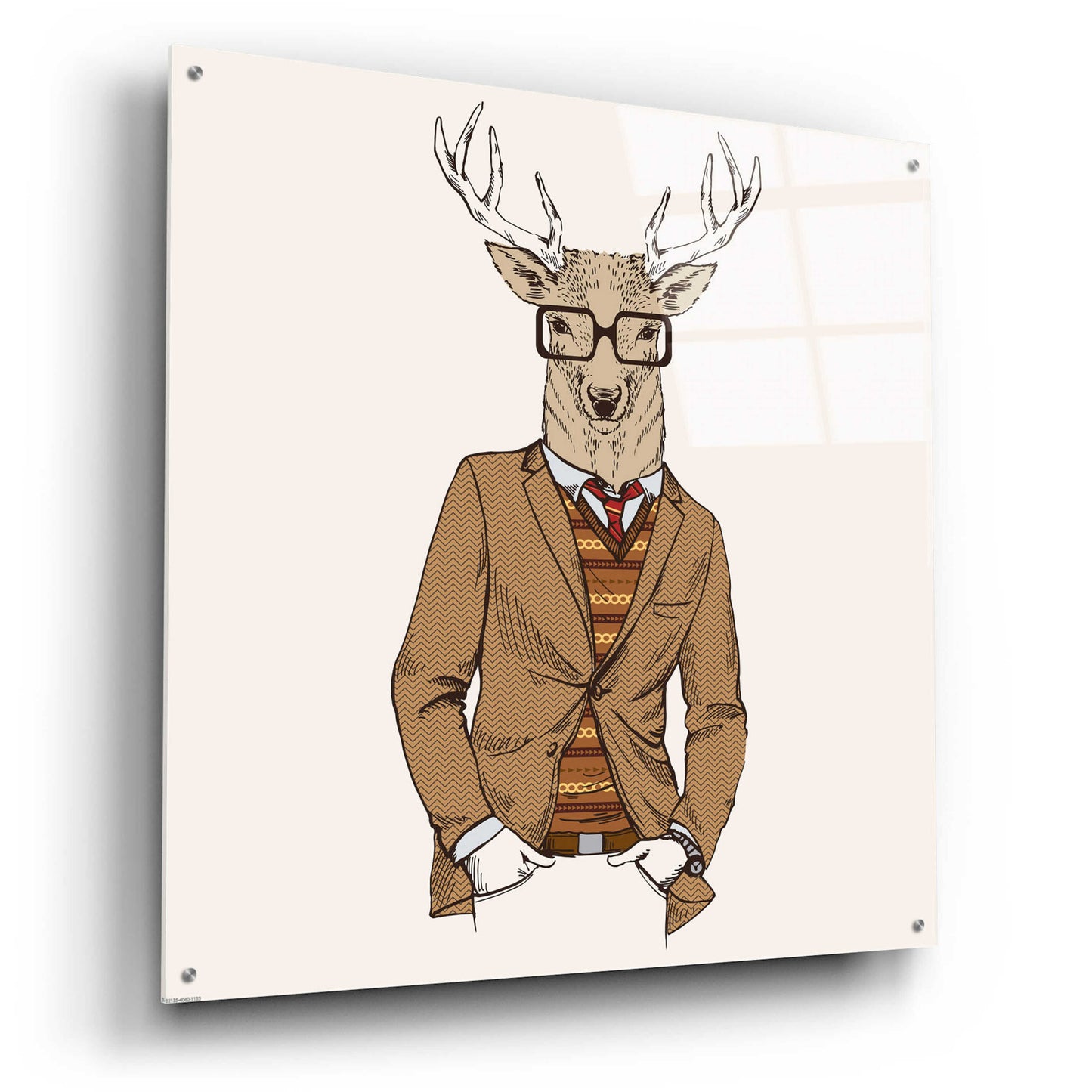 Epic Art 'Deer-man 1' by GraphINC, Acrylic Glass Wall Art,36x36