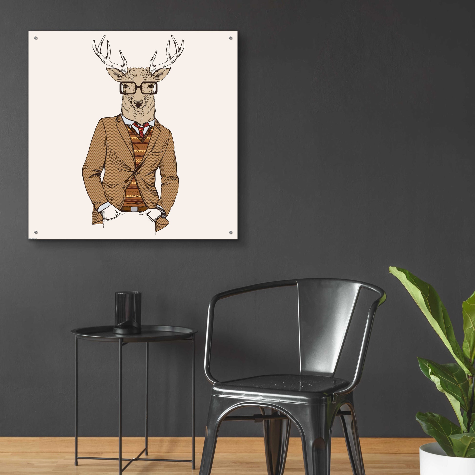 Epic Art 'Deer-man 1' by GraphINC, Acrylic Glass Wall Art,36x36