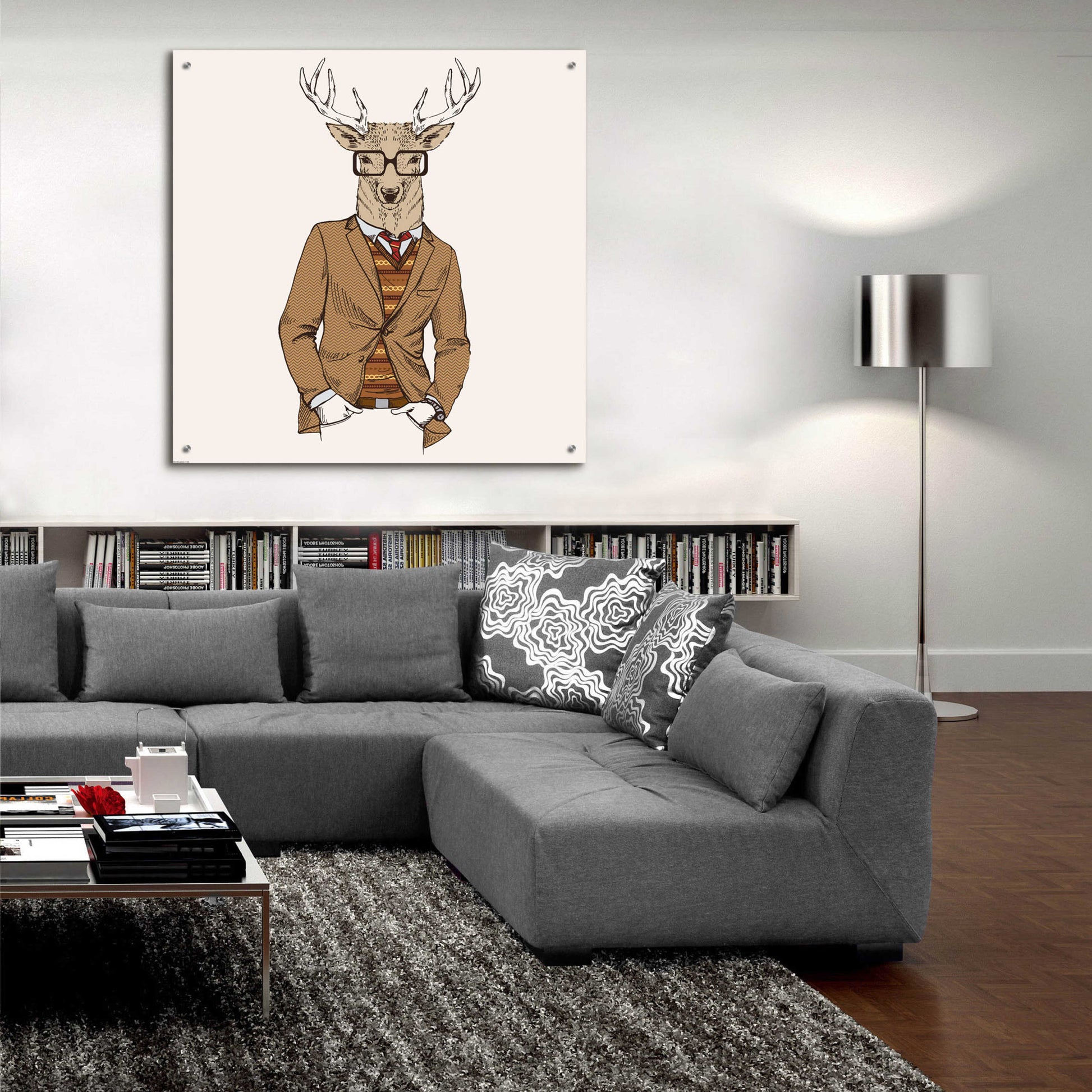 Epic Art 'Deer-man 1' by GraphINC, Acrylic Glass Wall Art,36x36