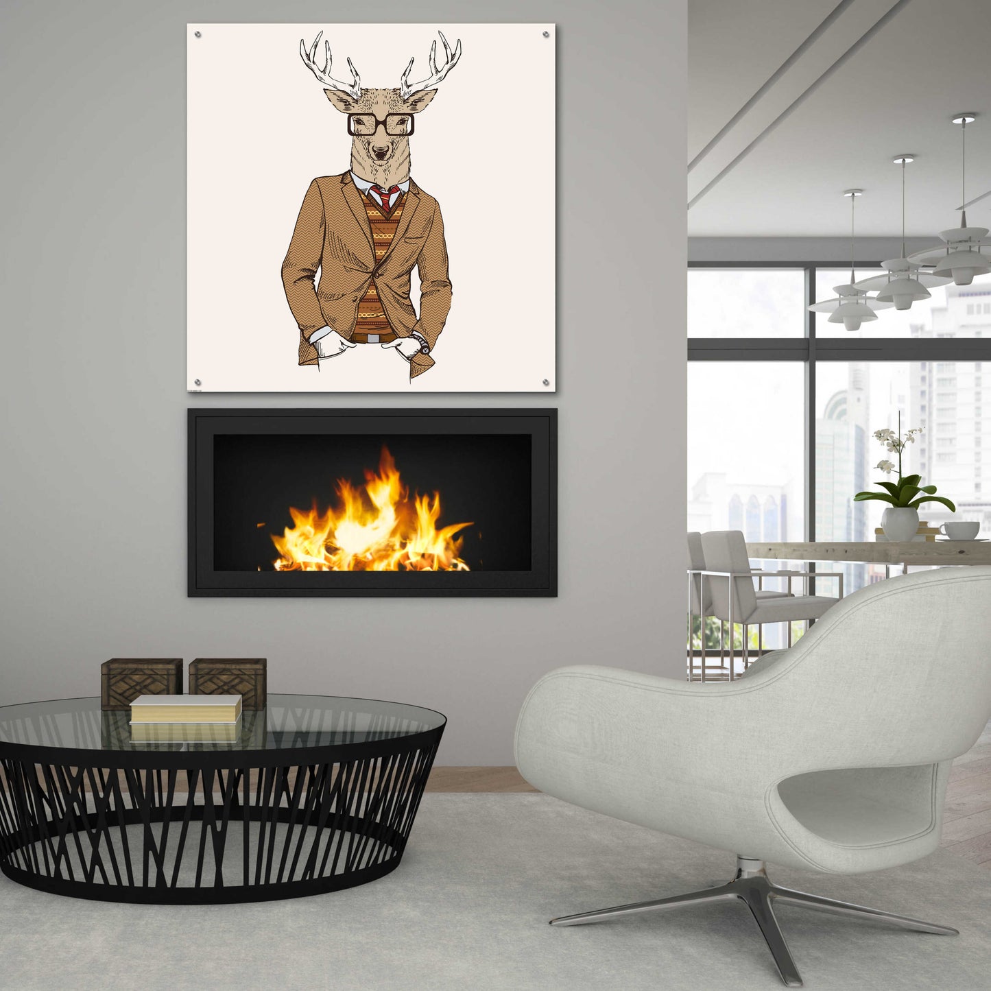 Epic Art 'Deer-man 1' by GraphINC, Acrylic Glass Wall Art,36x36