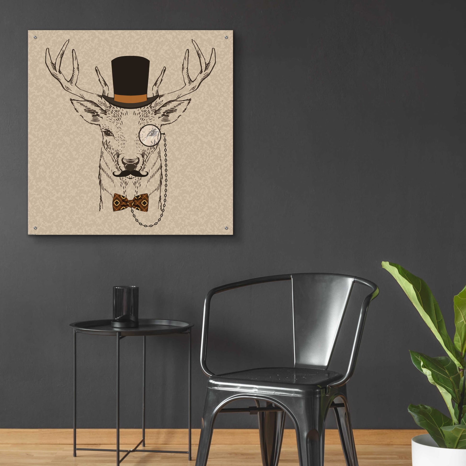 Epic Art 'Deer-man 2' by GraphINC, Acrylic Glass Wall Art,36x36