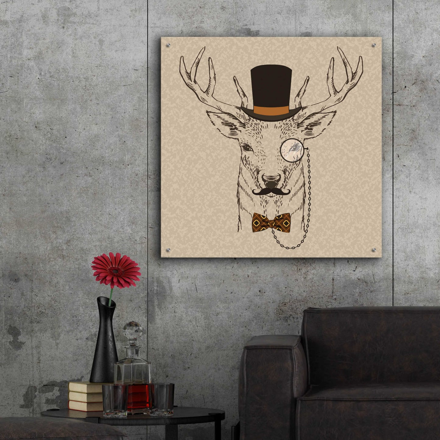 Epic Art 'Deer-man 2' by GraphINC, Acrylic Glass Wall Art,36x36