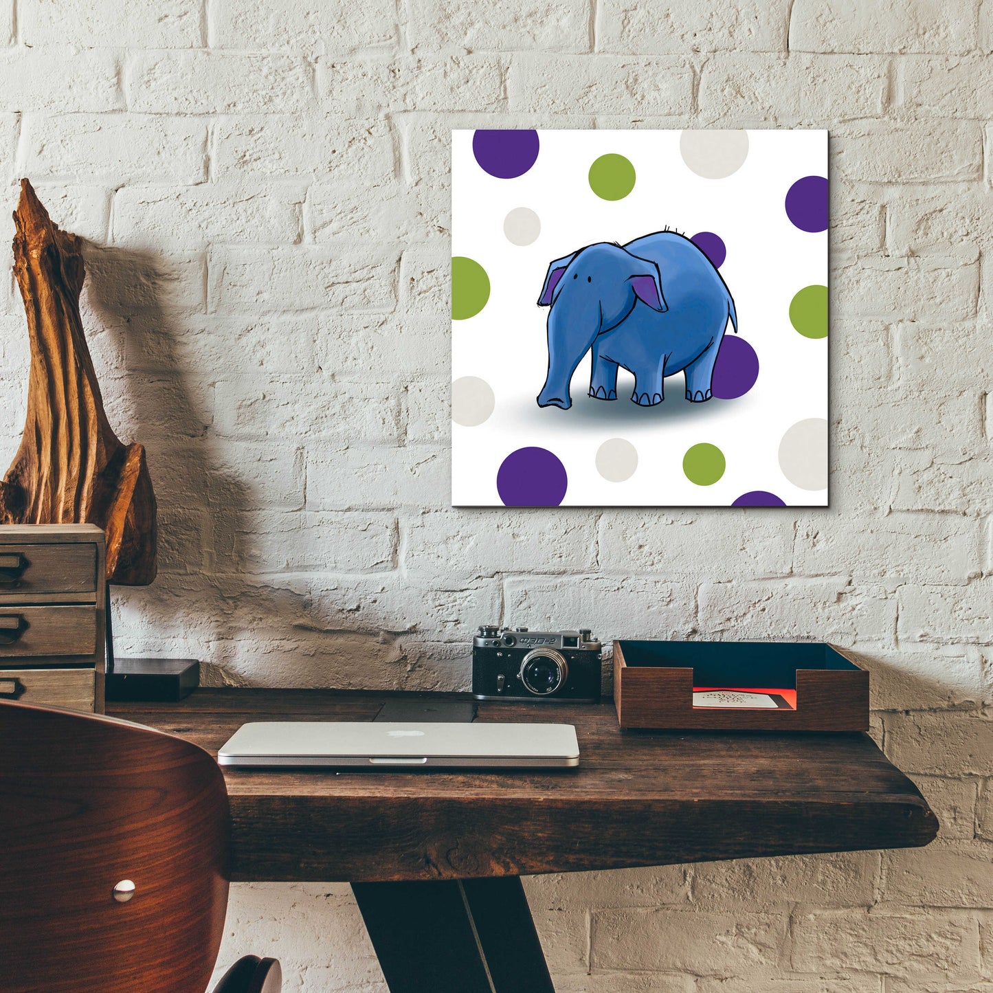 Epic Art 'Elephant Blue' by GraphINC, Acrylic Glass Wall Art,12x12