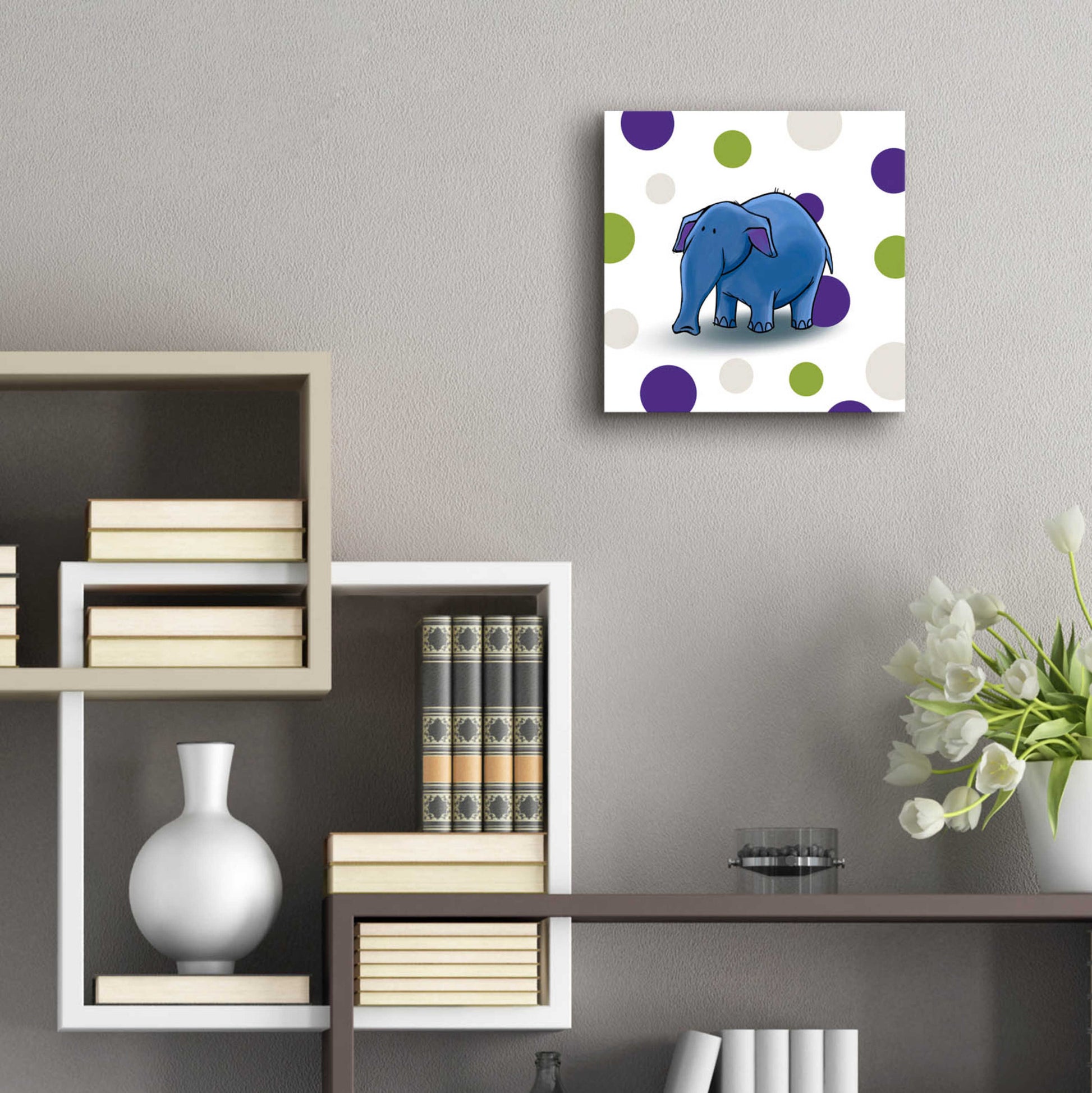 Epic Art 'Elephant Blue' by GraphINC, Acrylic Glass Wall Art,12x12