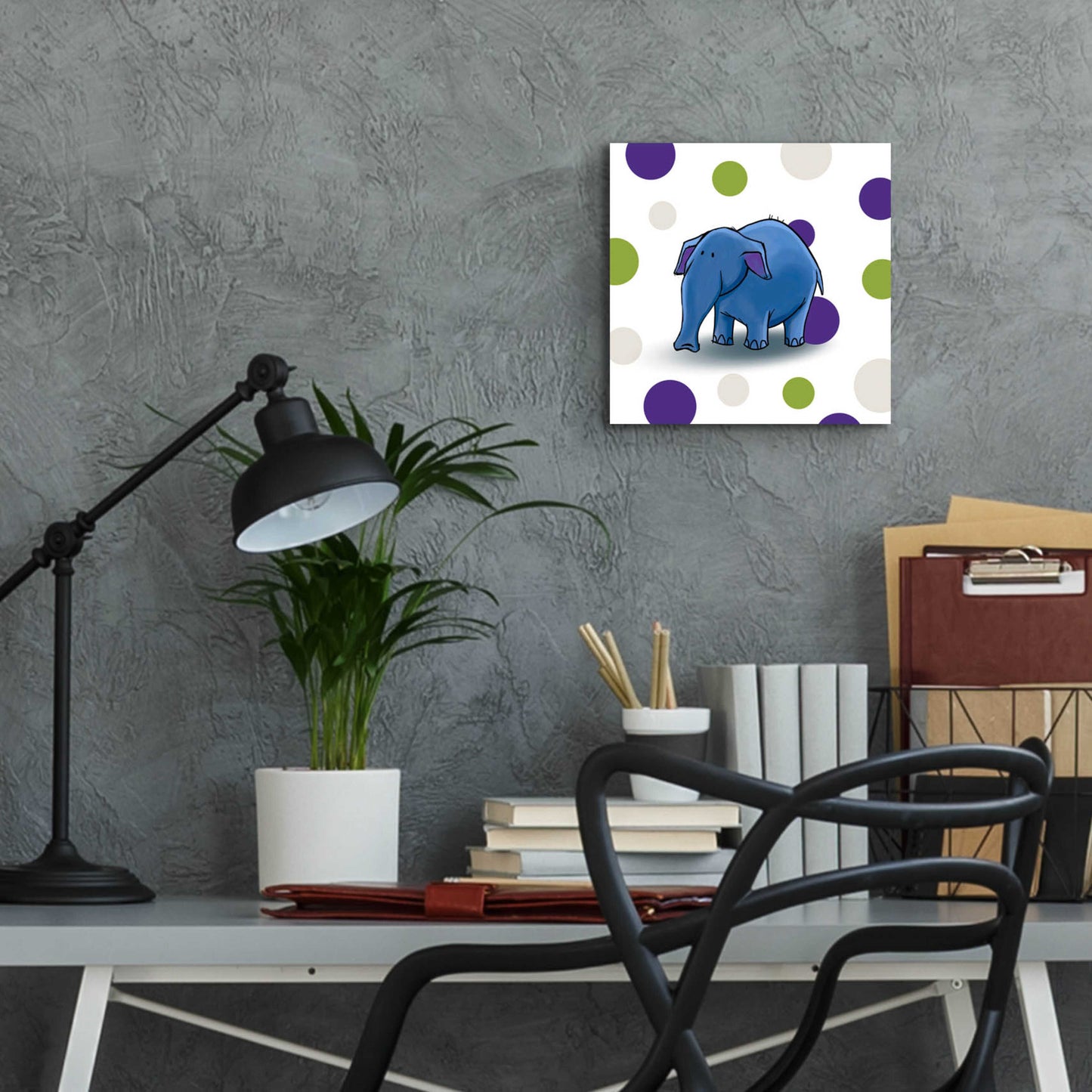 Epic Art 'Elephant Blue' by GraphINC, Acrylic Glass Wall Art,12x12