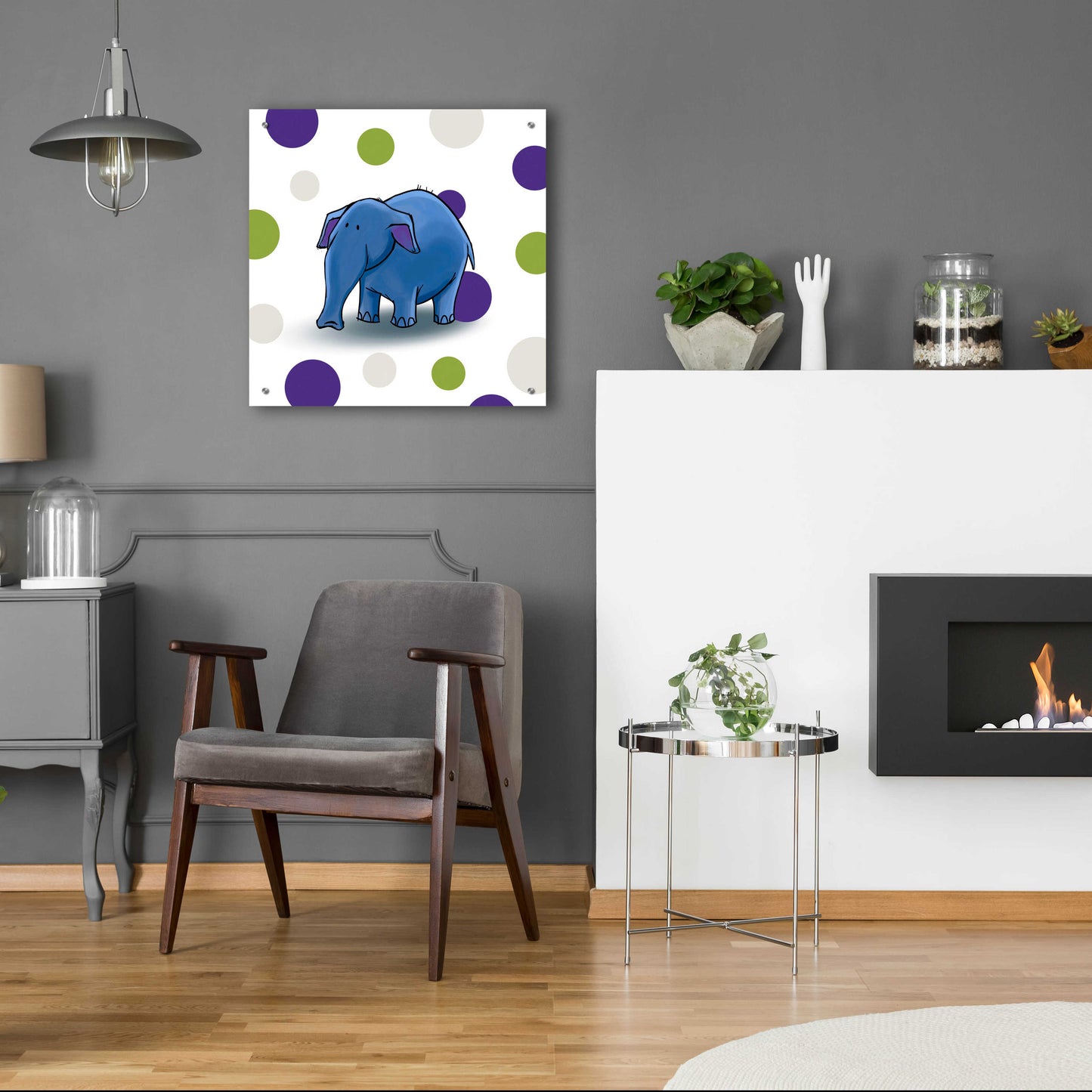 Epic Art 'Elephant Blue' by GraphINC, Acrylic Glass Wall Art,24x24