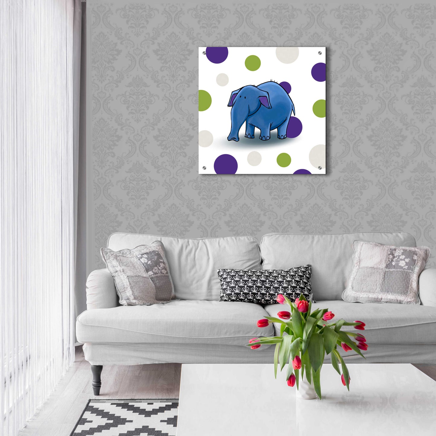 Epic Art 'Elephant Blue' by GraphINC, Acrylic Glass Wall Art,24x24