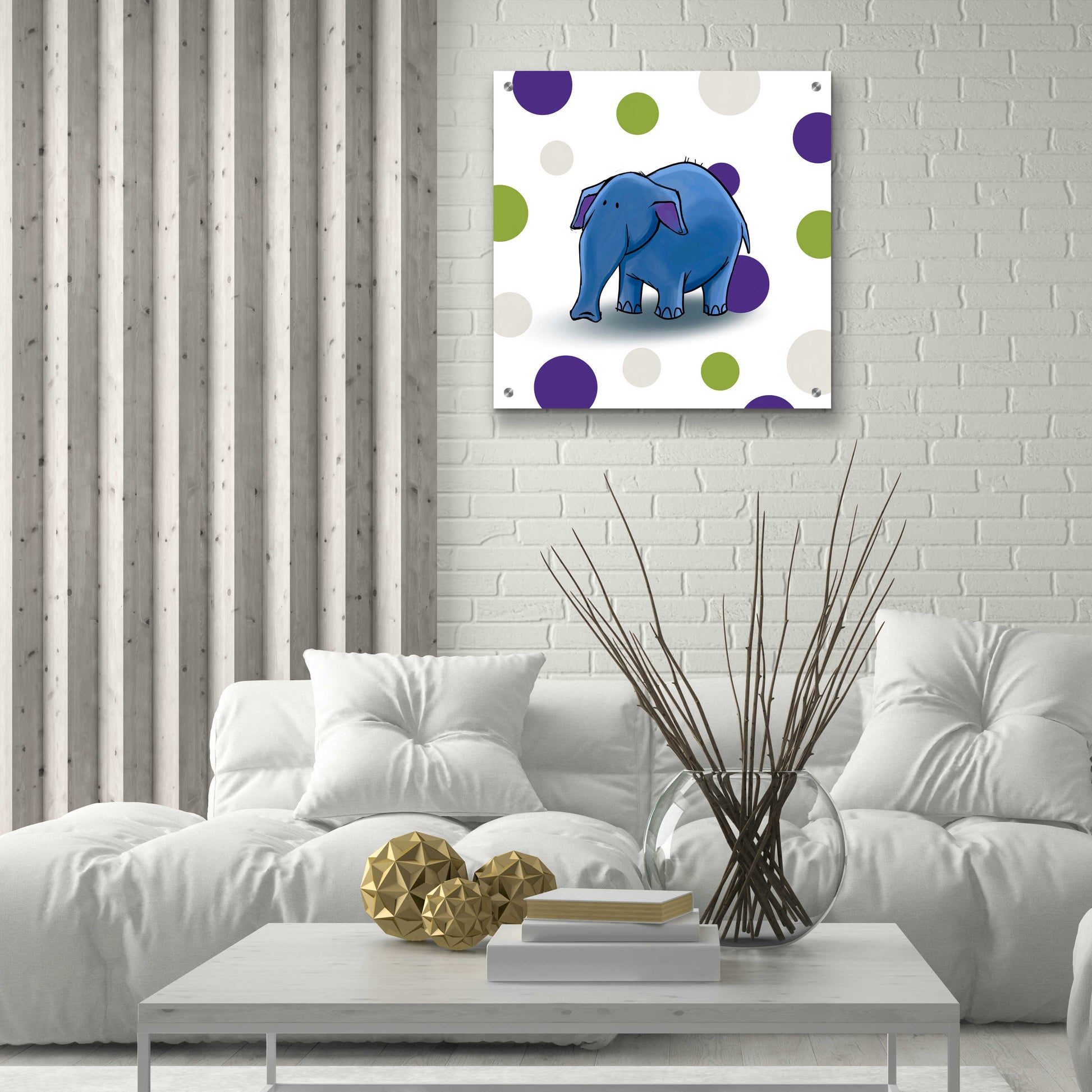 Epic Art 'Elephant Blue' by GraphINC, Acrylic Glass Wall Art,24x24