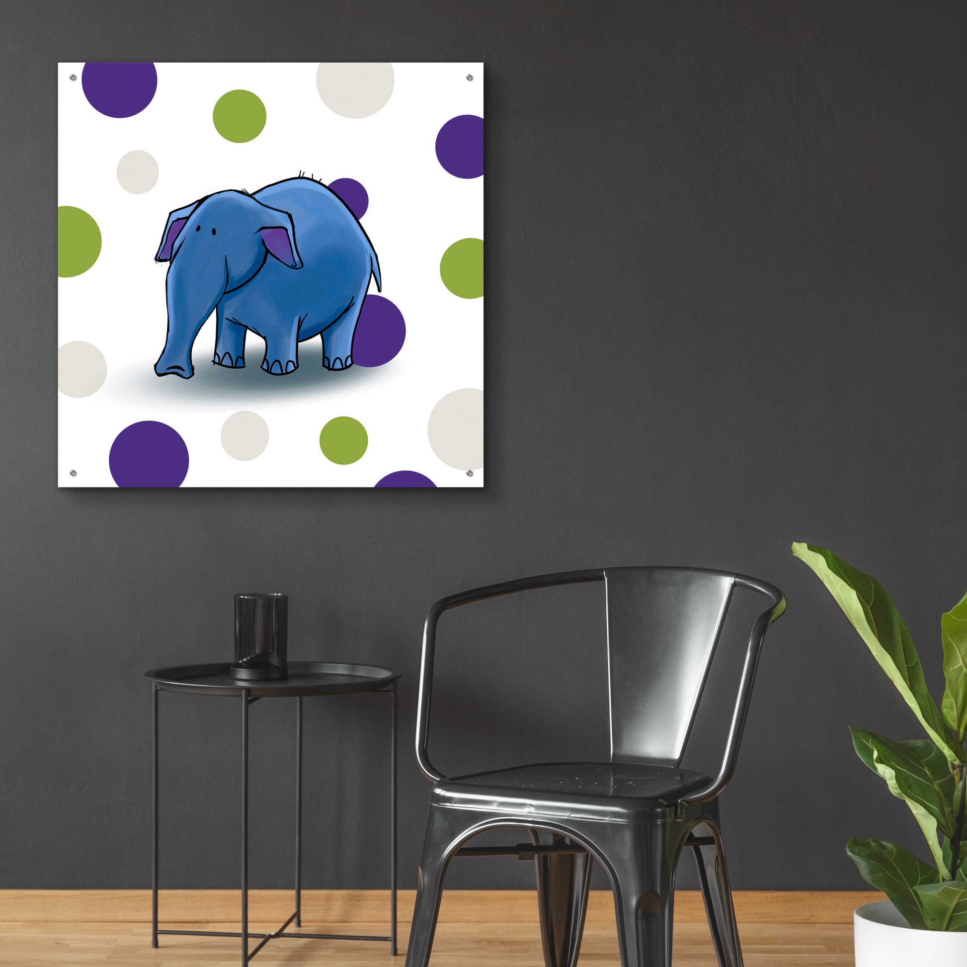 Epic Art 'Elephant Blue' by GraphINC, Acrylic Glass Wall Art,36x36