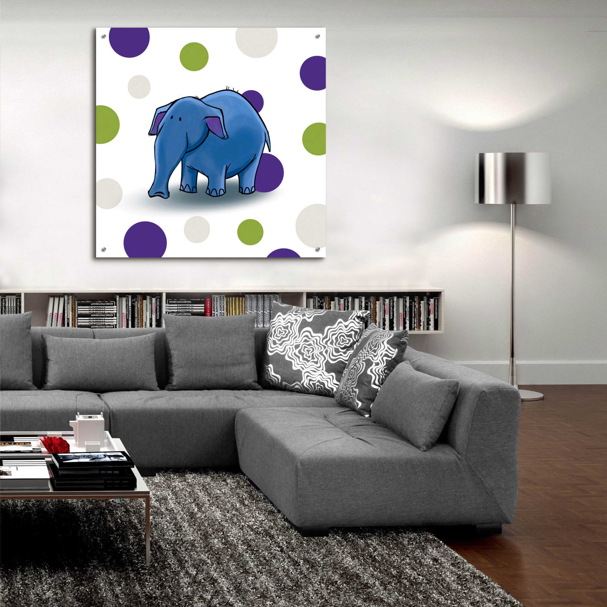 Epic Art 'Elephant Blue' by GraphINC, Acrylic Glass Wall Art,36x36