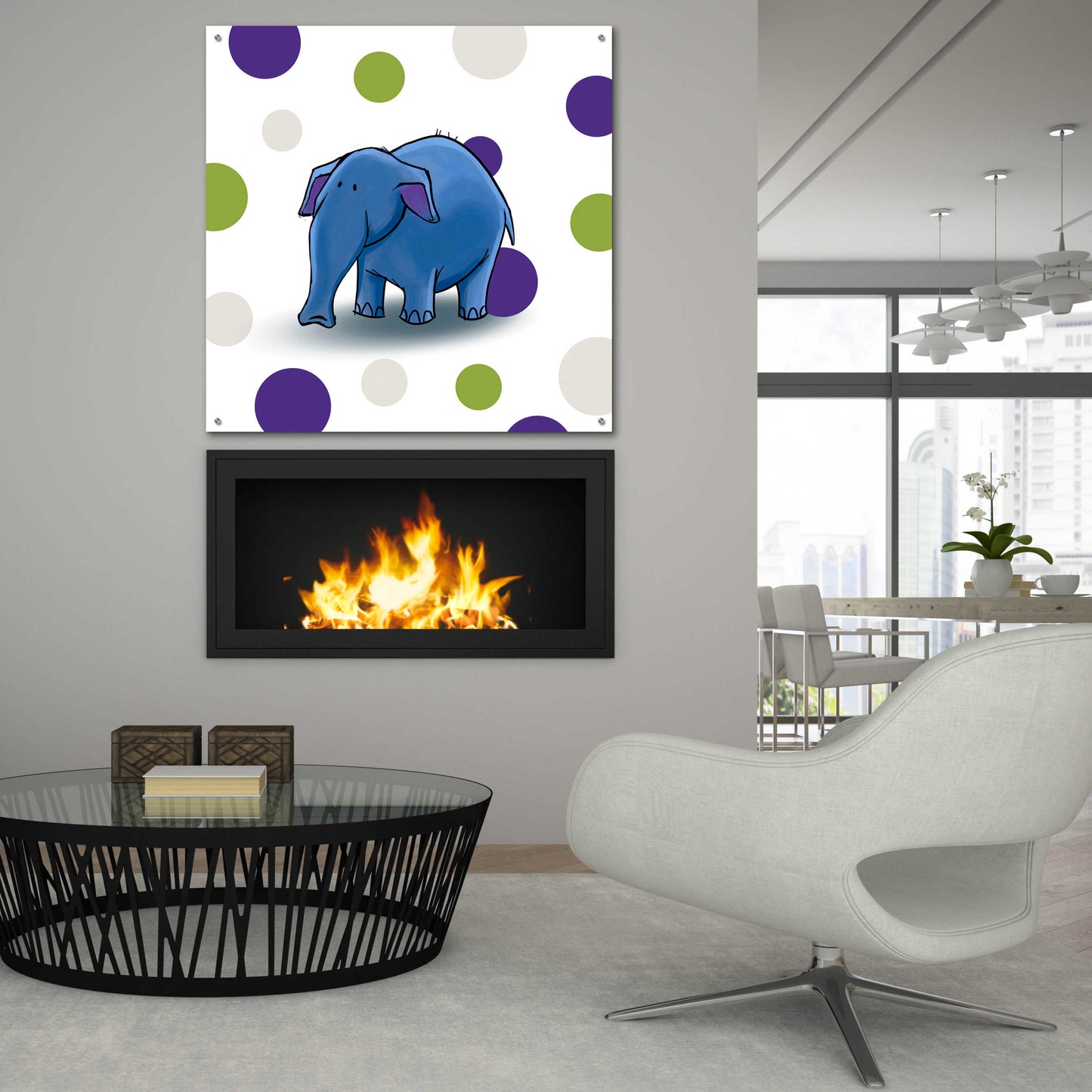 Epic Art 'Elephant Blue' by GraphINC, Acrylic Glass Wall Art,36x36