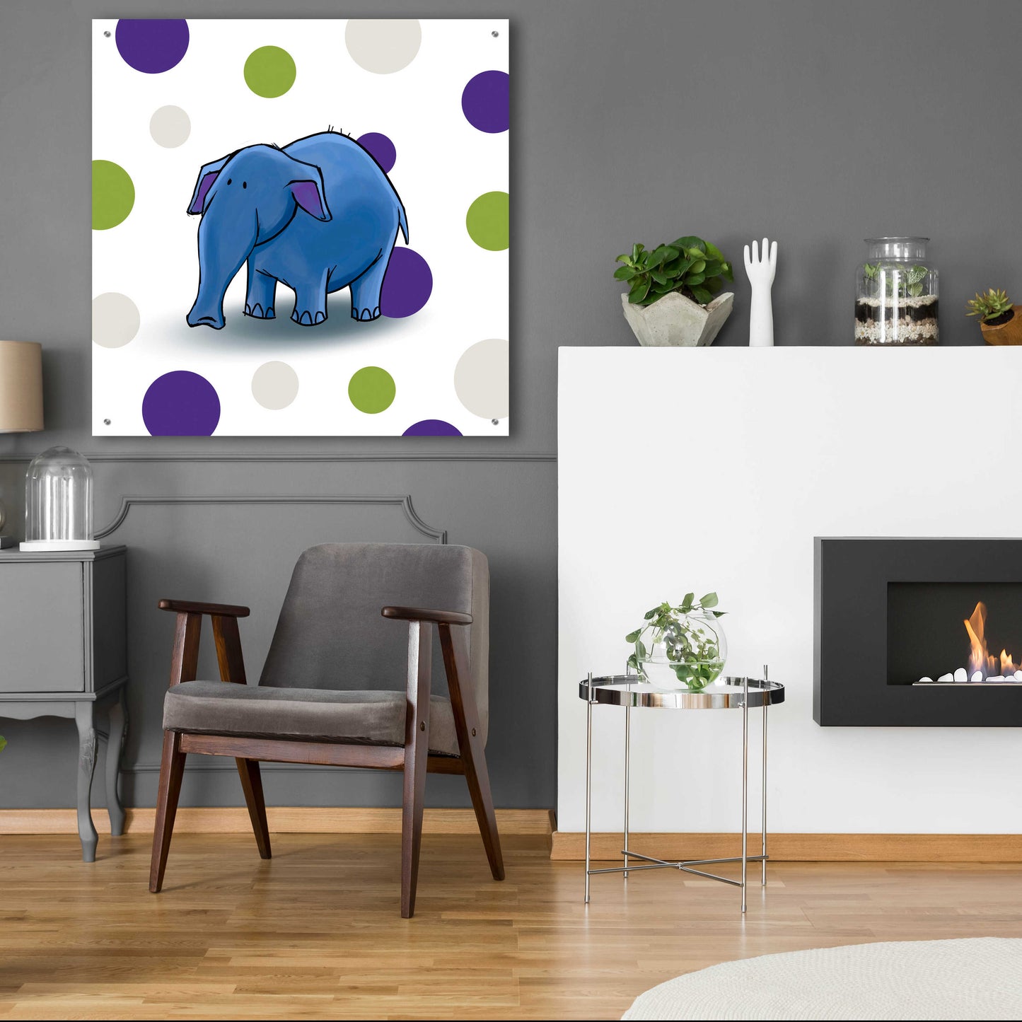 Epic Art 'Elephant Blue' by GraphINC, Acrylic Glass Wall Art,36x36