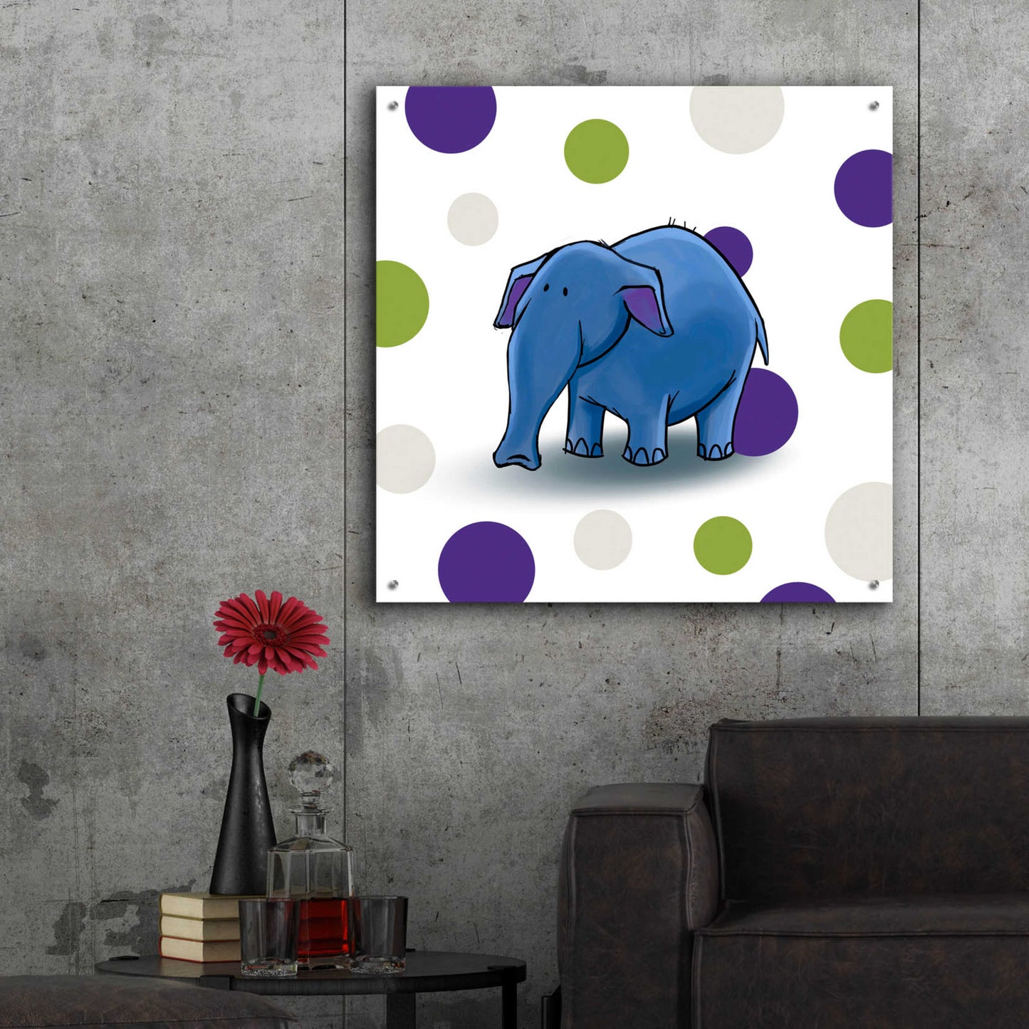 Epic Art 'Elephant Blue' by GraphINC, Acrylic Glass Wall Art,36x36