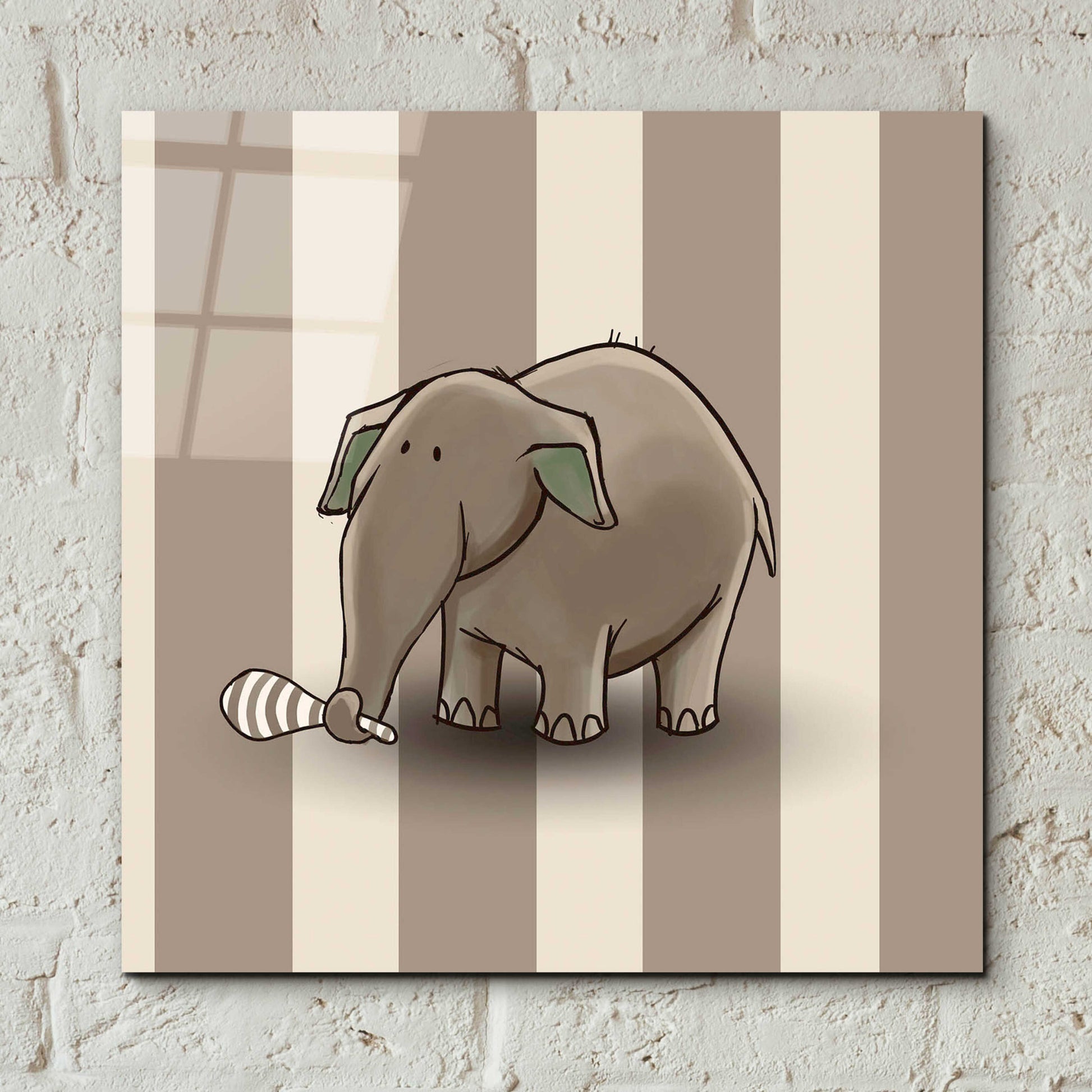 Epic Art 'Elephant Brown' by GraphINC, Acrylic Glass Wall Art,12x12