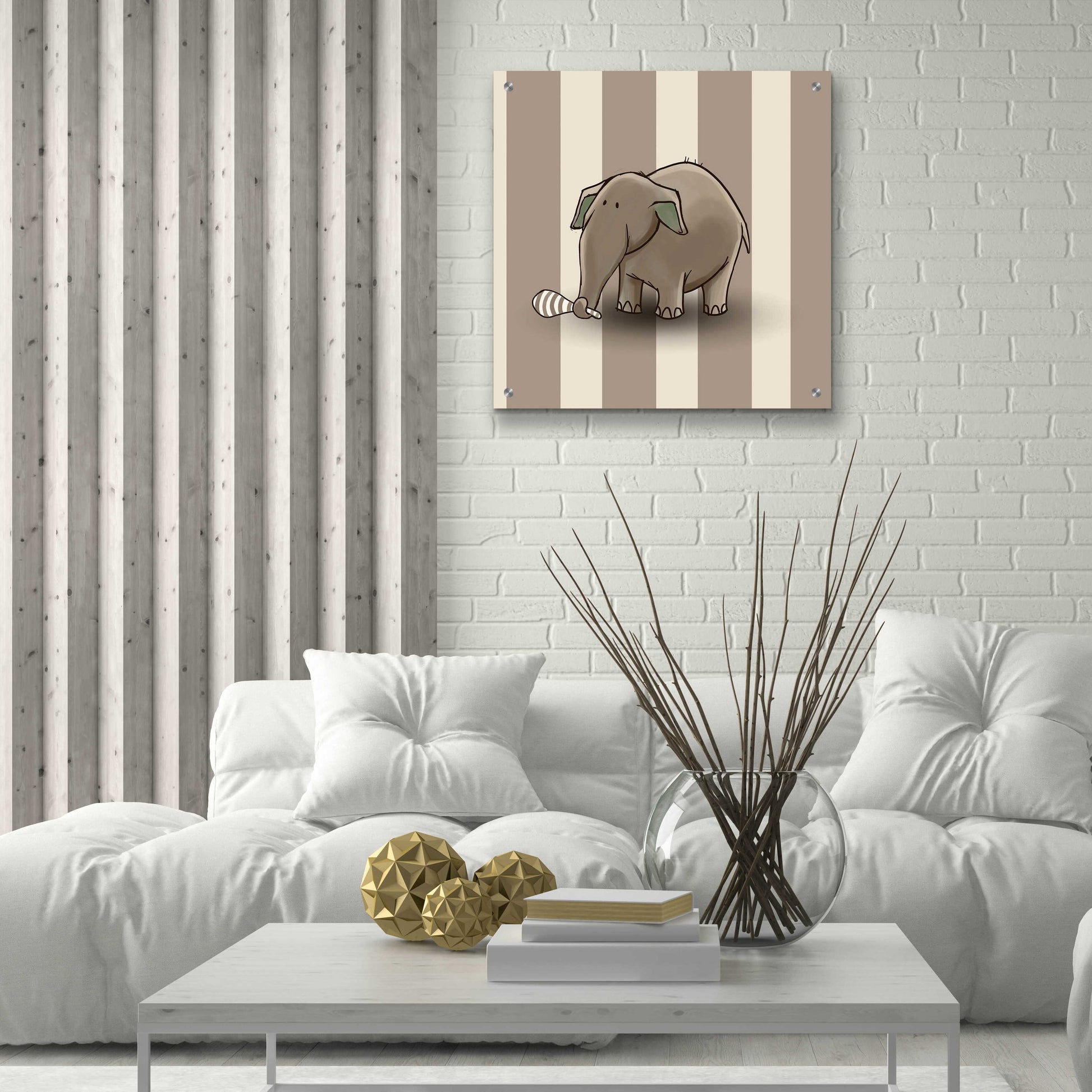 Epic Art 'Elephant Brown' by GraphINC, Acrylic Glass Wall Art,24x24