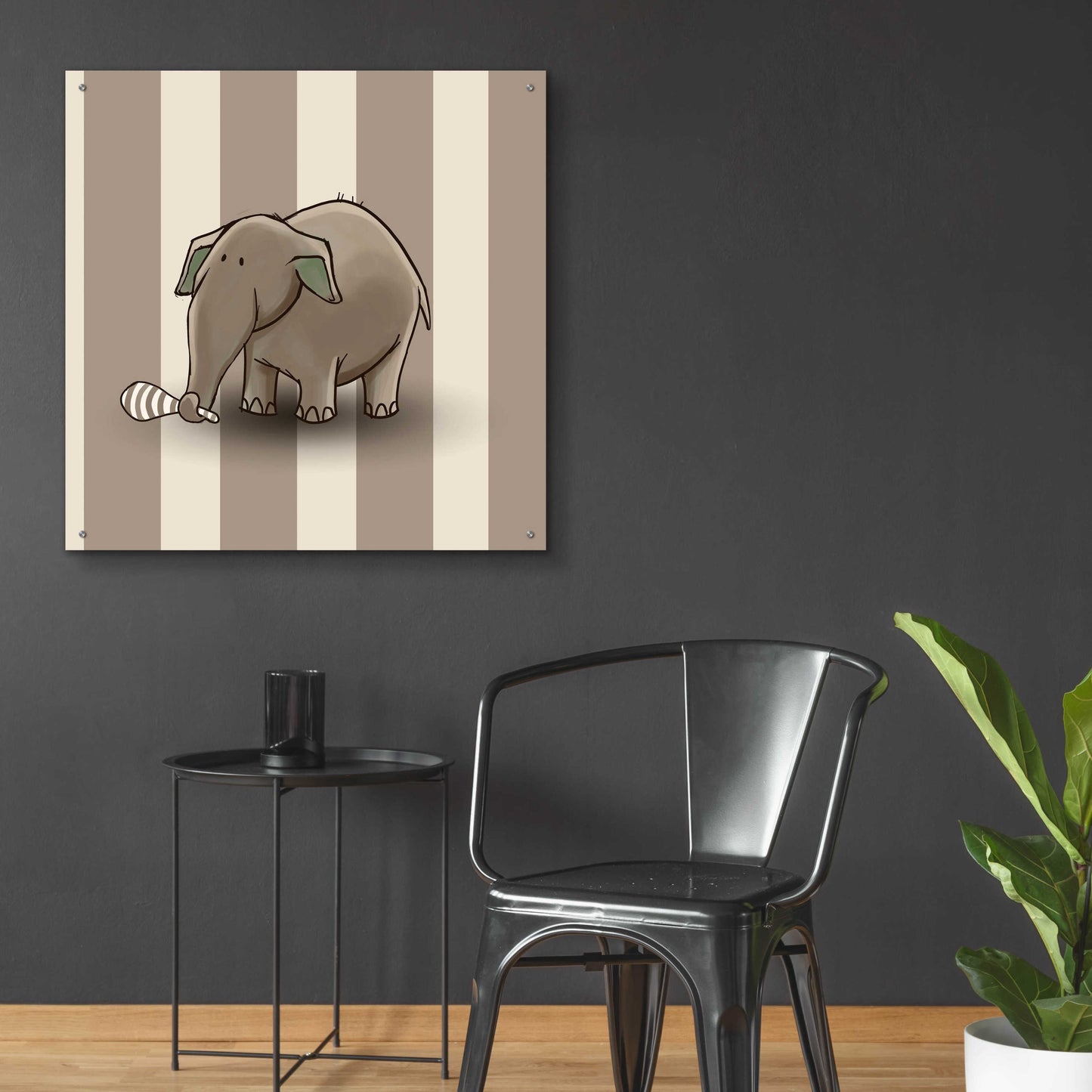 Epic Art 'Elephant Brown' by GraphINC, Acrylic Glass Wall Art,36x36