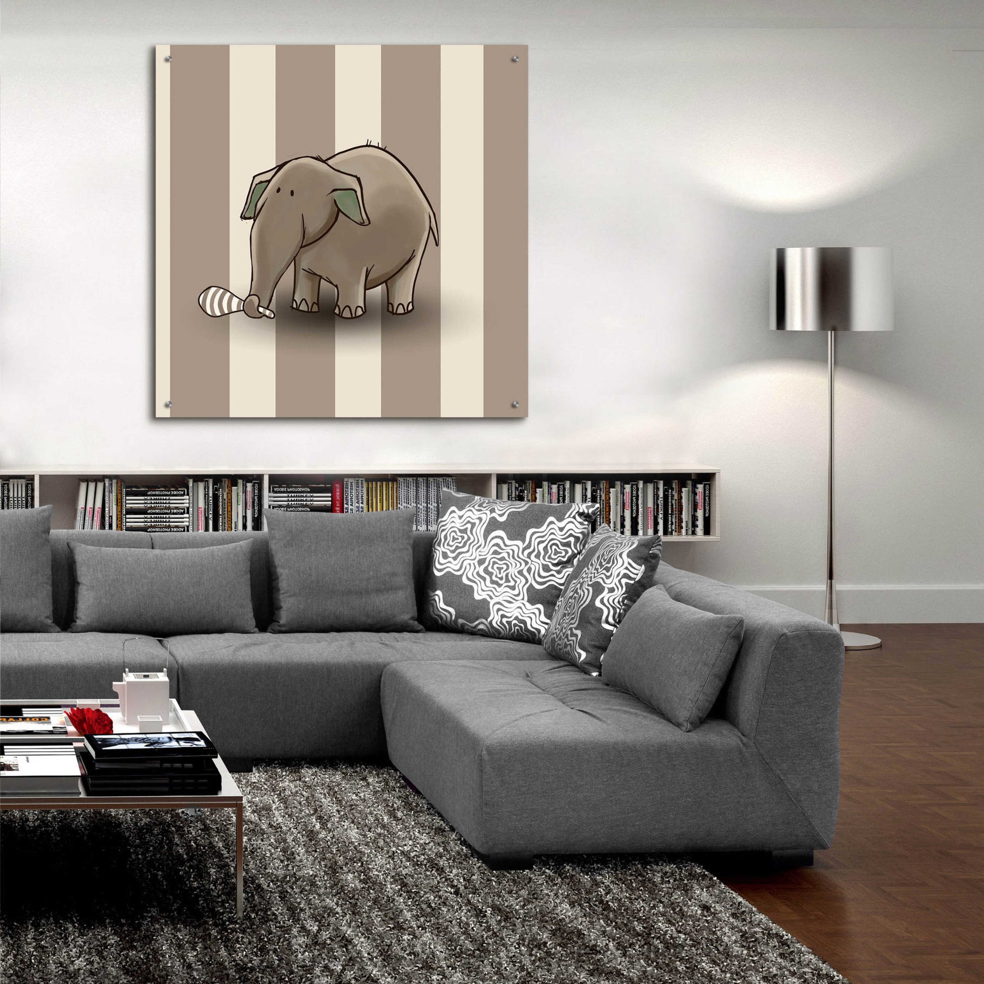 Epic Art 'Elephant Brown' by GraphINC, Acrylic Glass Wall Art,36x36