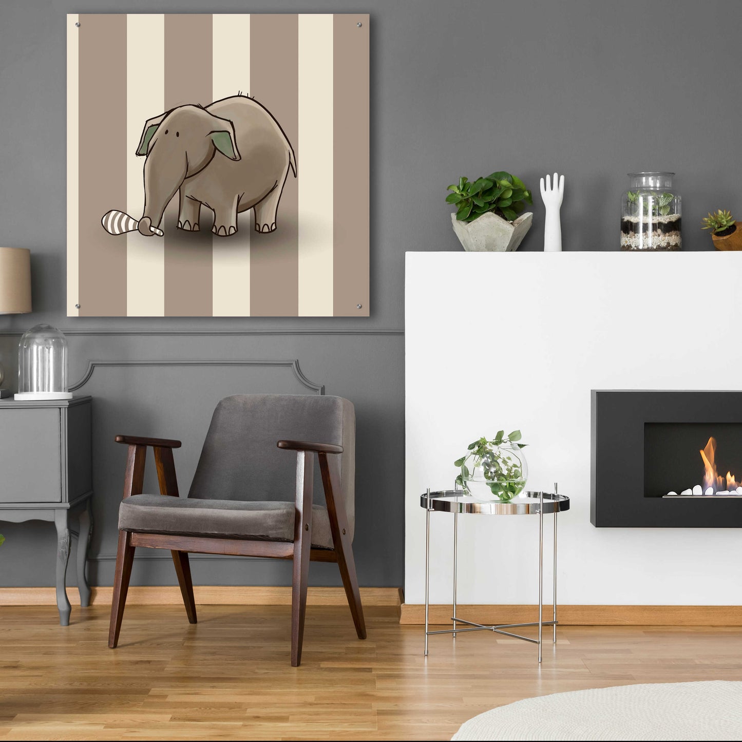 Epic Art 'Elephant Brown' by GraphINC, Acrylic Glass Wall Art,36x36