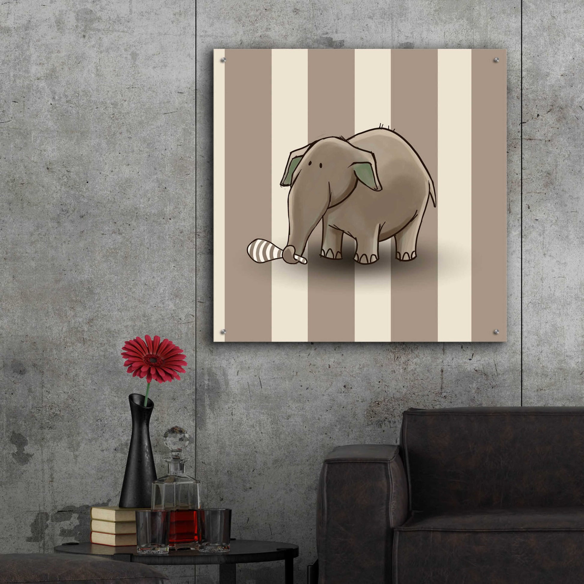 Epic Art 'Elephant Brown' by GraphINC, Acrylic Glass Wall Art,36x36