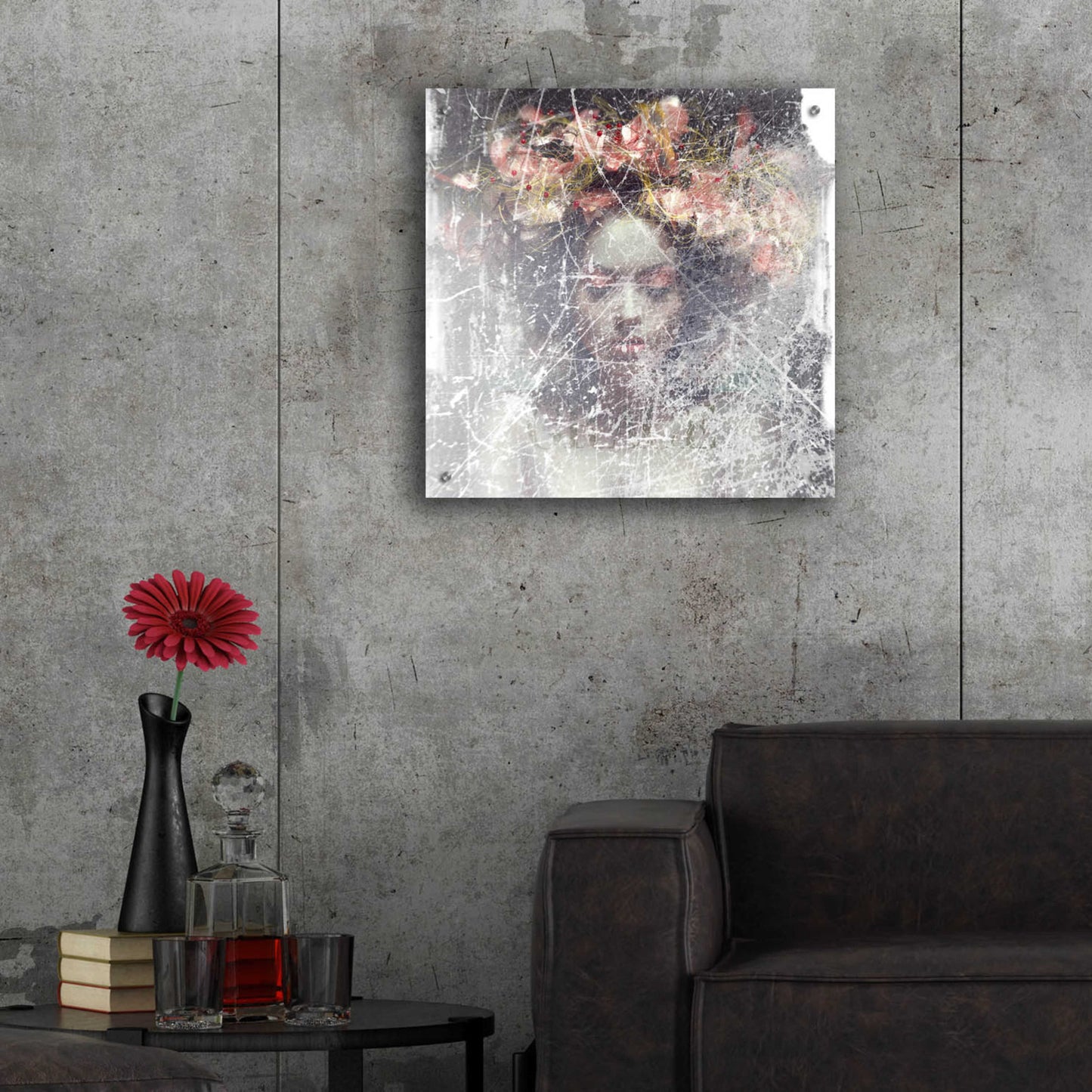 Epic Art 'Flower Crown' by GraphINC, Acrylic Glass Wall Art,24x24