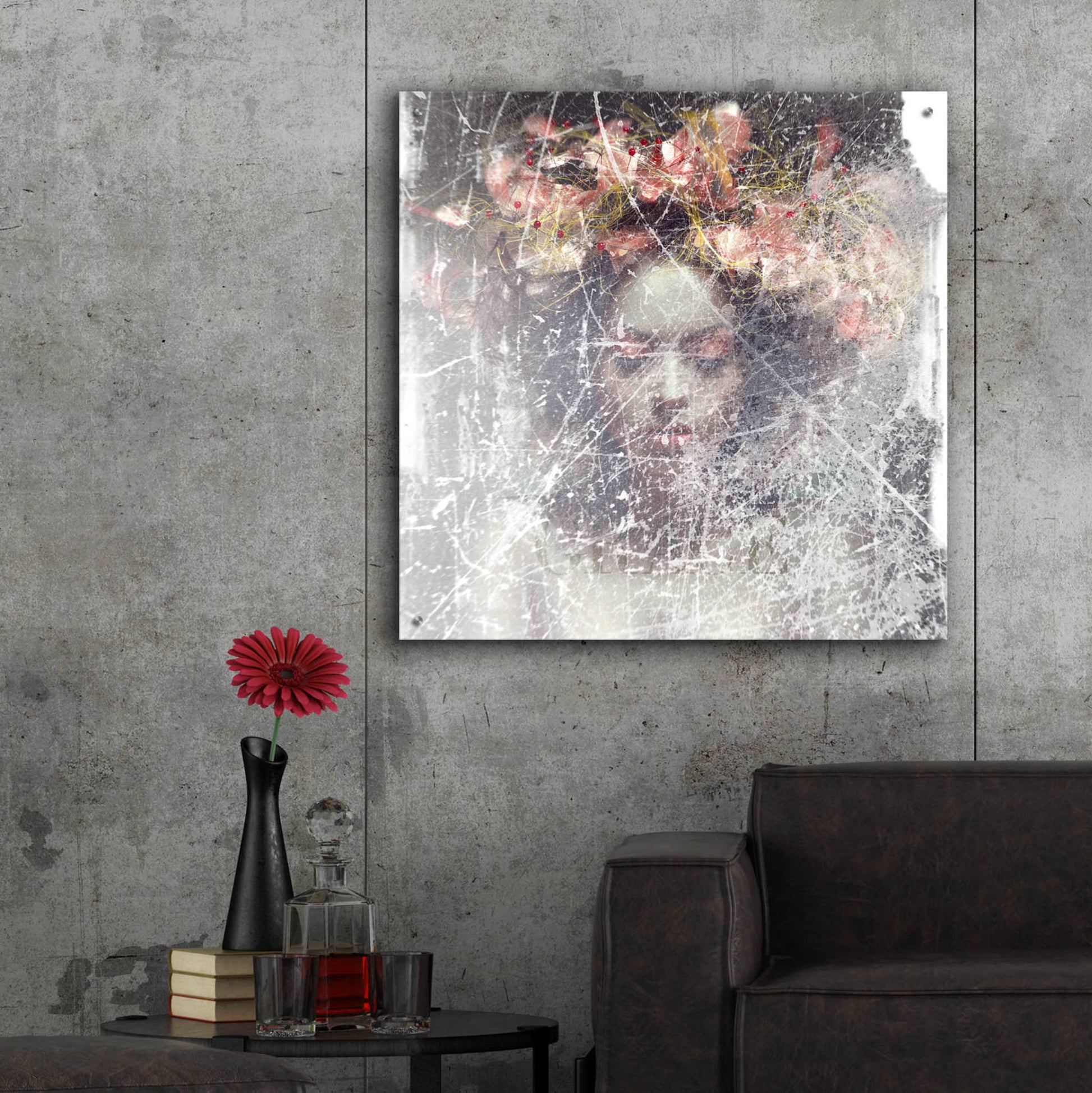 Epic Art 'Flower Crown' by GraphINC, Acrylic Glass Wall Art,36x36