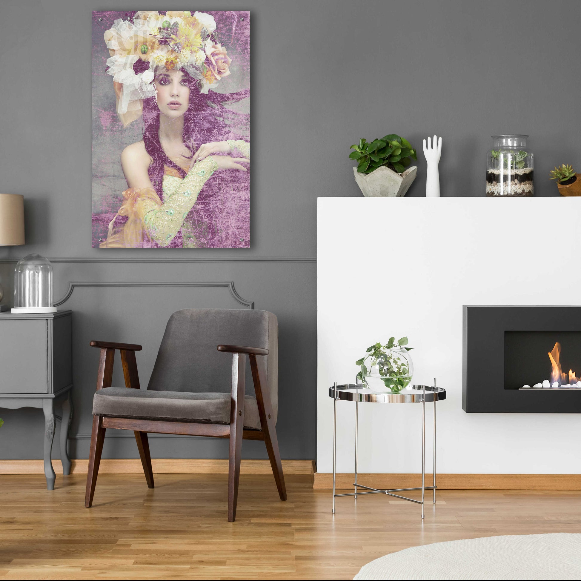 Epic Art 'Flower Lady' by GraphINC, Acrylic Glass Wall Art,24x36