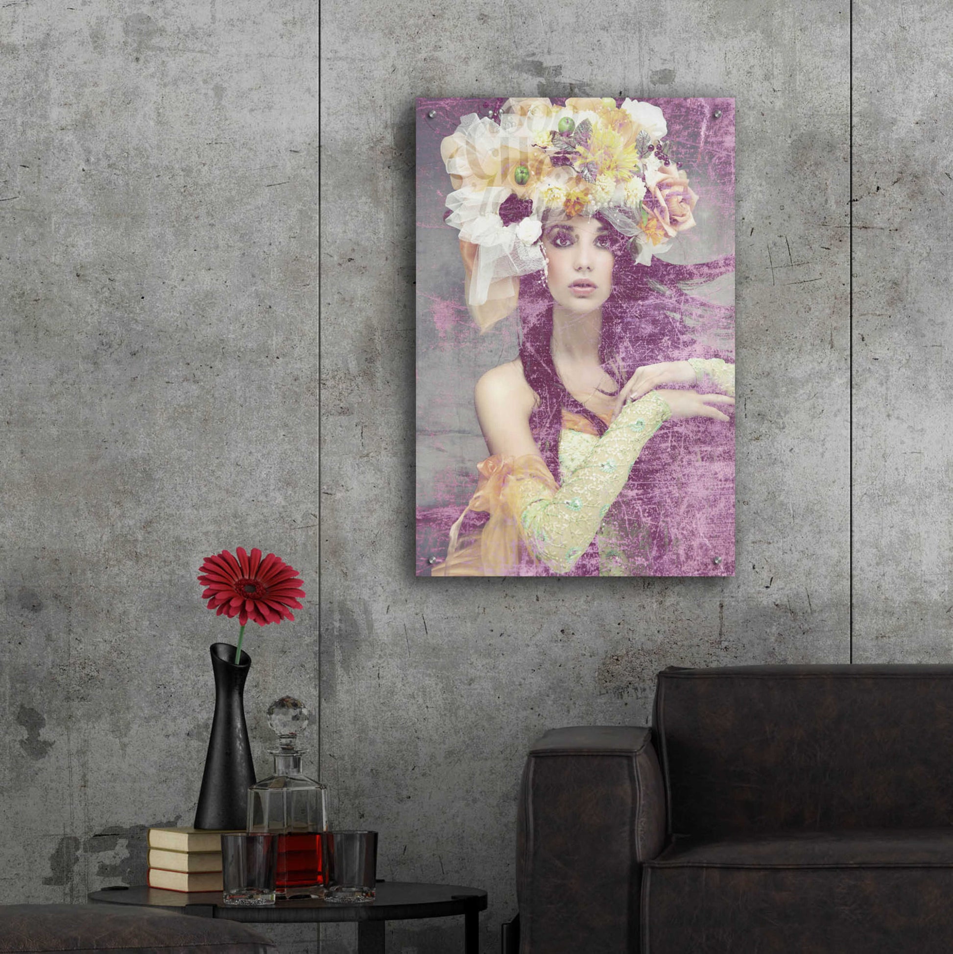 Epic Art 'Flower Lady' by GraphINC, Acrylic Glass Wall Art,24x36