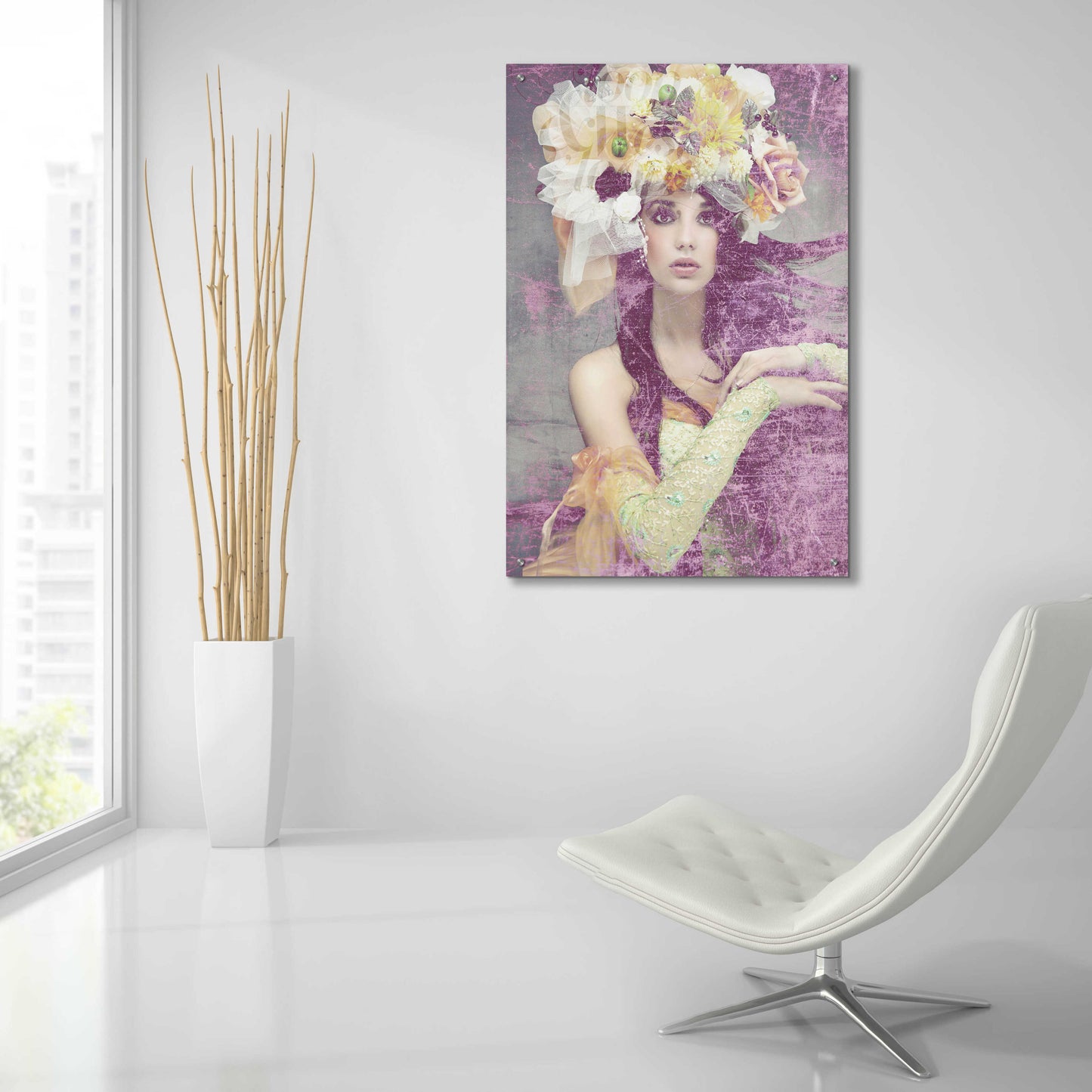 Epic Art 'Flower Lady' by GraphINC, Acrylic Glass Wall Art,24x36