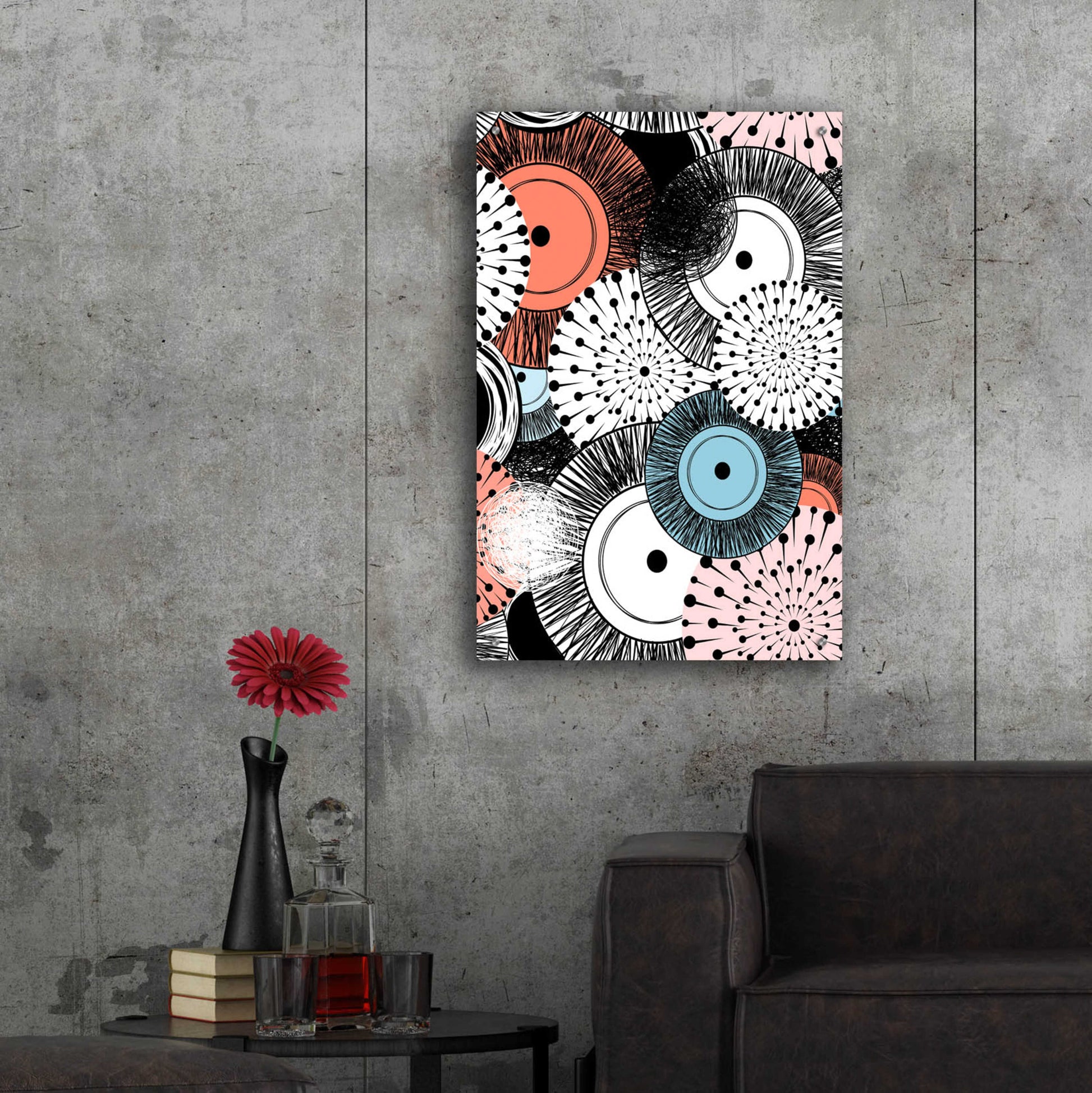 Epic Art 'Flowers and Design' by GraphINC, Acrylic Glass Wall Art,24x36