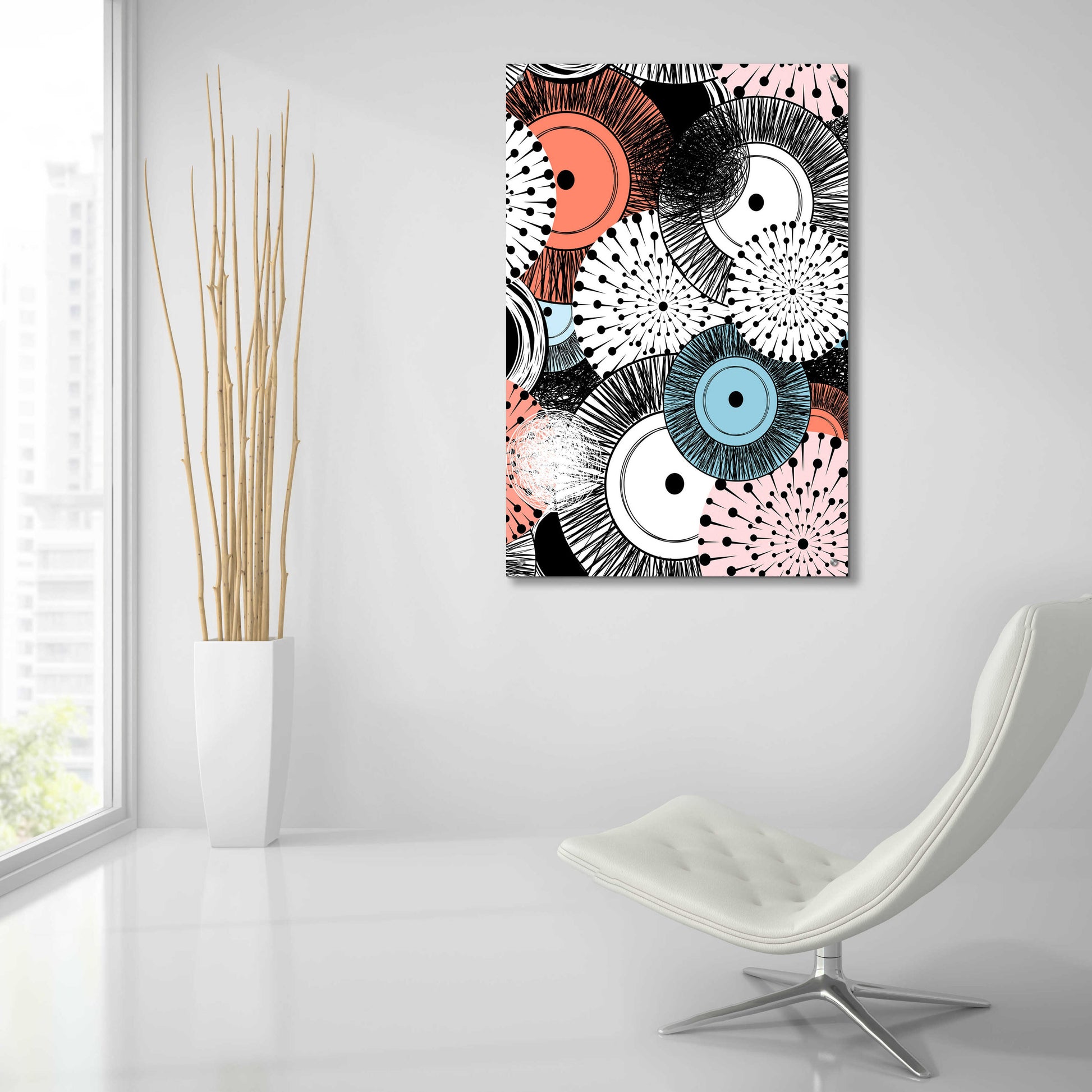 Epic Art 'Flowers and Design' by GraphINC, Acrylic Glass Wall Art,24x36