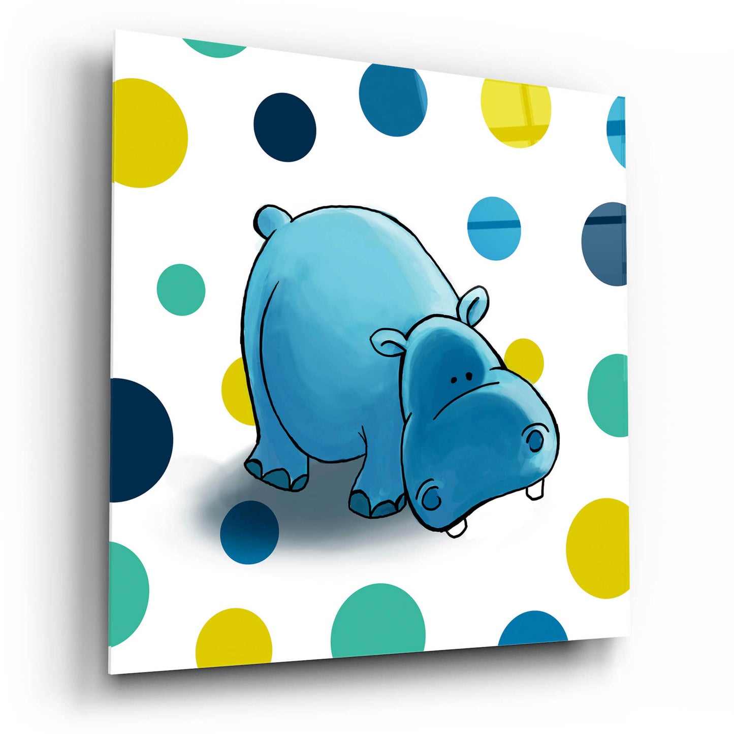 Epic Art 'Hippo Blue' by GraphINC, Acrylic Glass Wall Art,12x12