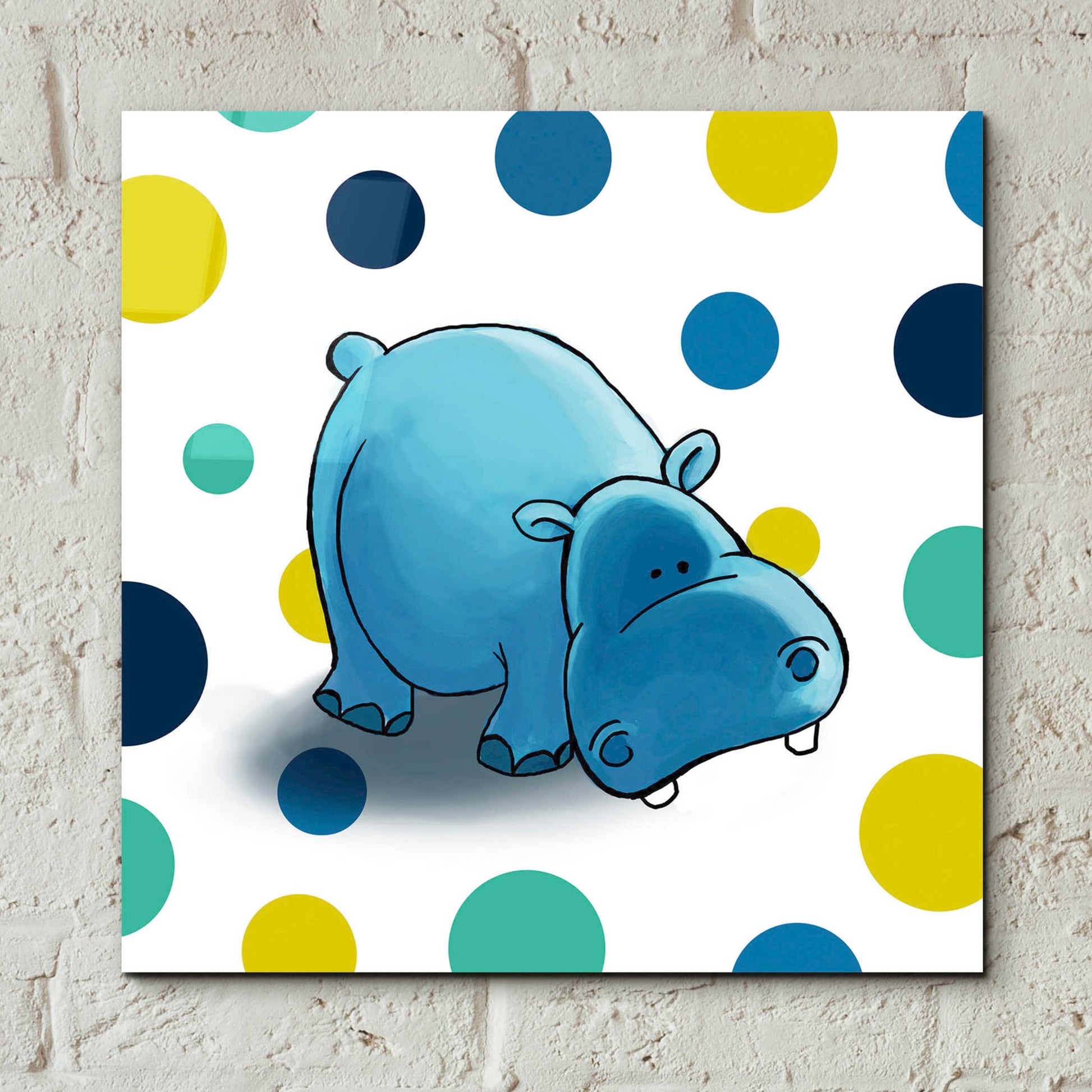 Epic Art 'Hippo Blue' by GraphINC, Acrylic Glass Wall Art,12x12