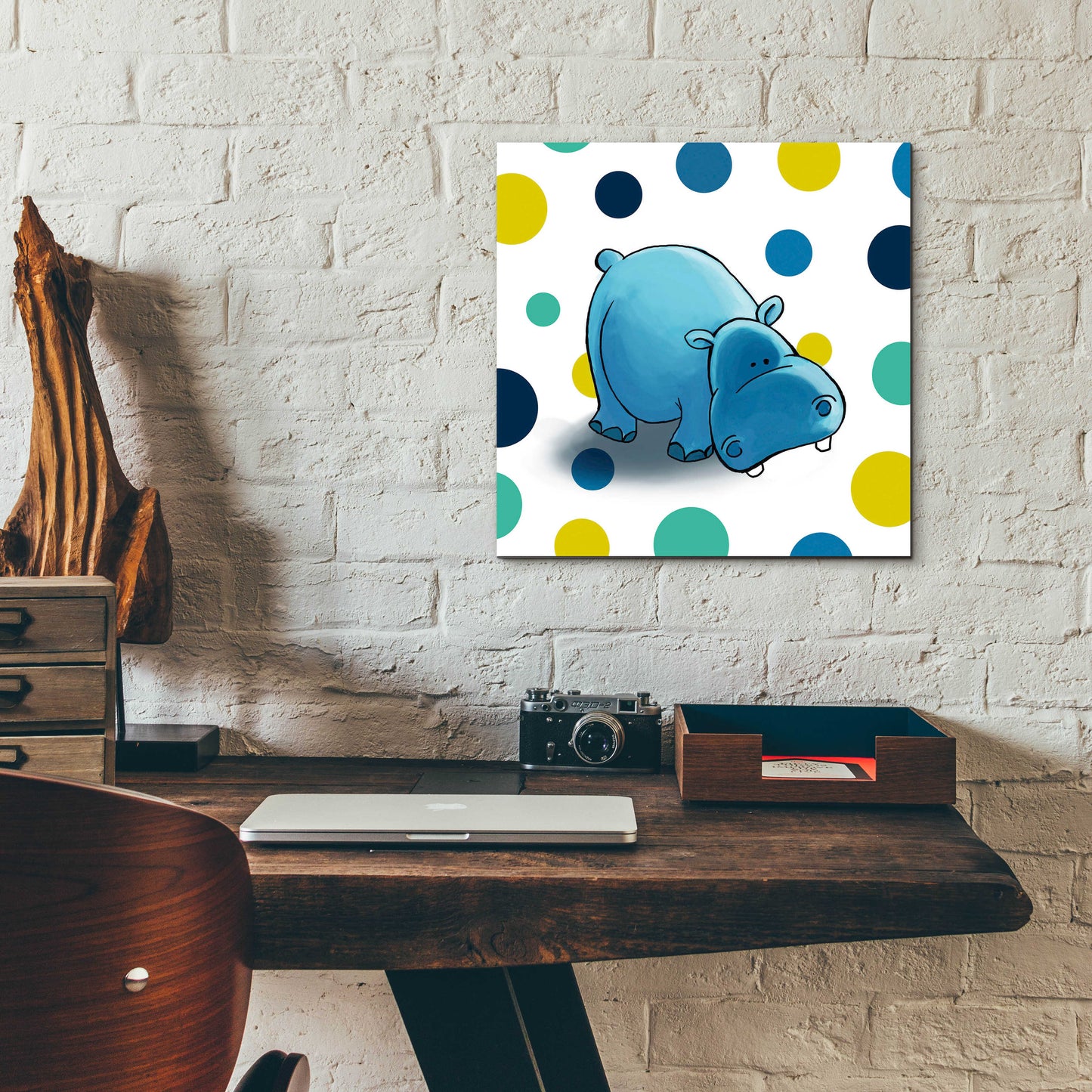 Epic Art 'Hippo Blue' by GraphINC, Acrylic Glass Wall Art,12x12