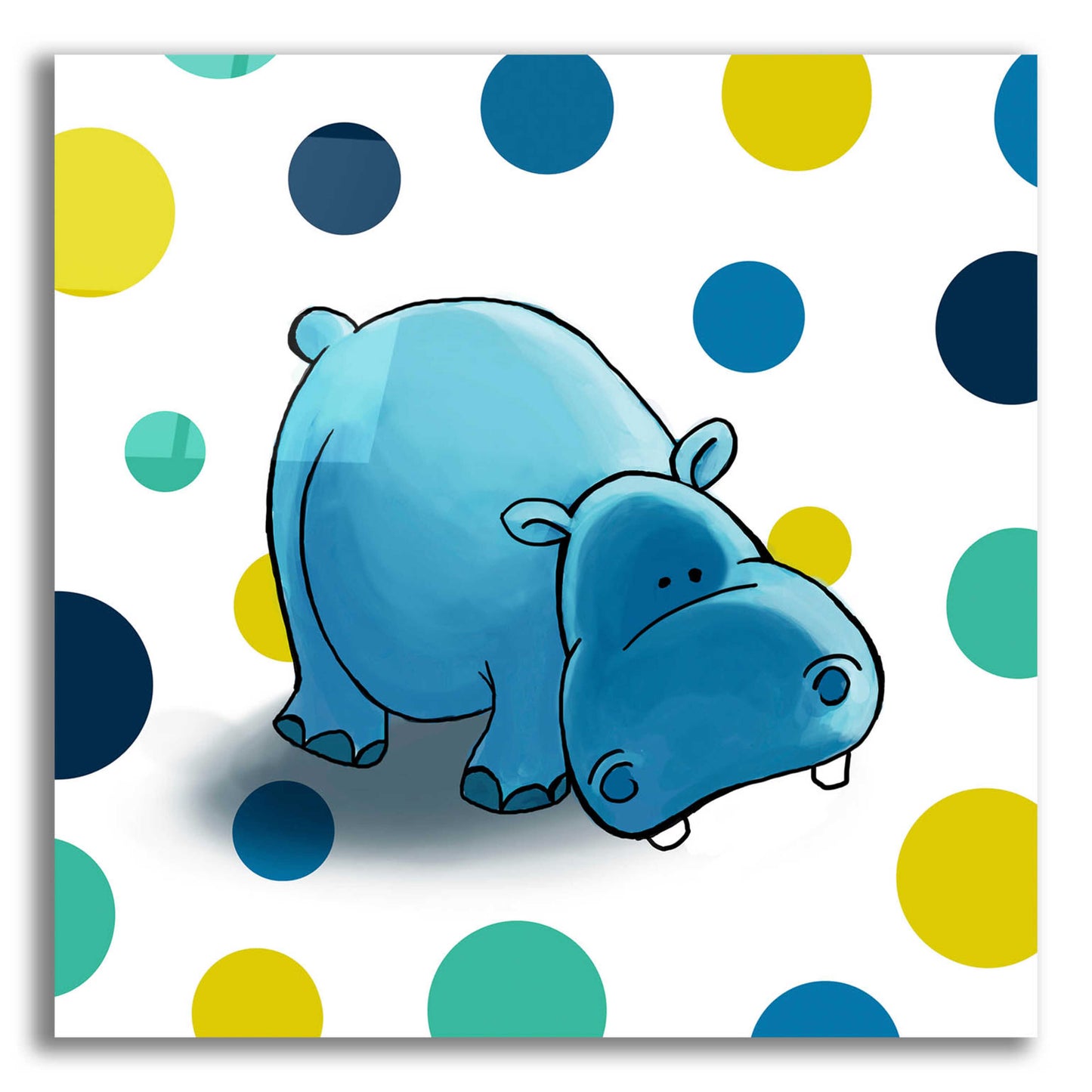 Epic Art 'Hippo Blue' by GraphINC, Acrylic Glass Wall Art,12x12