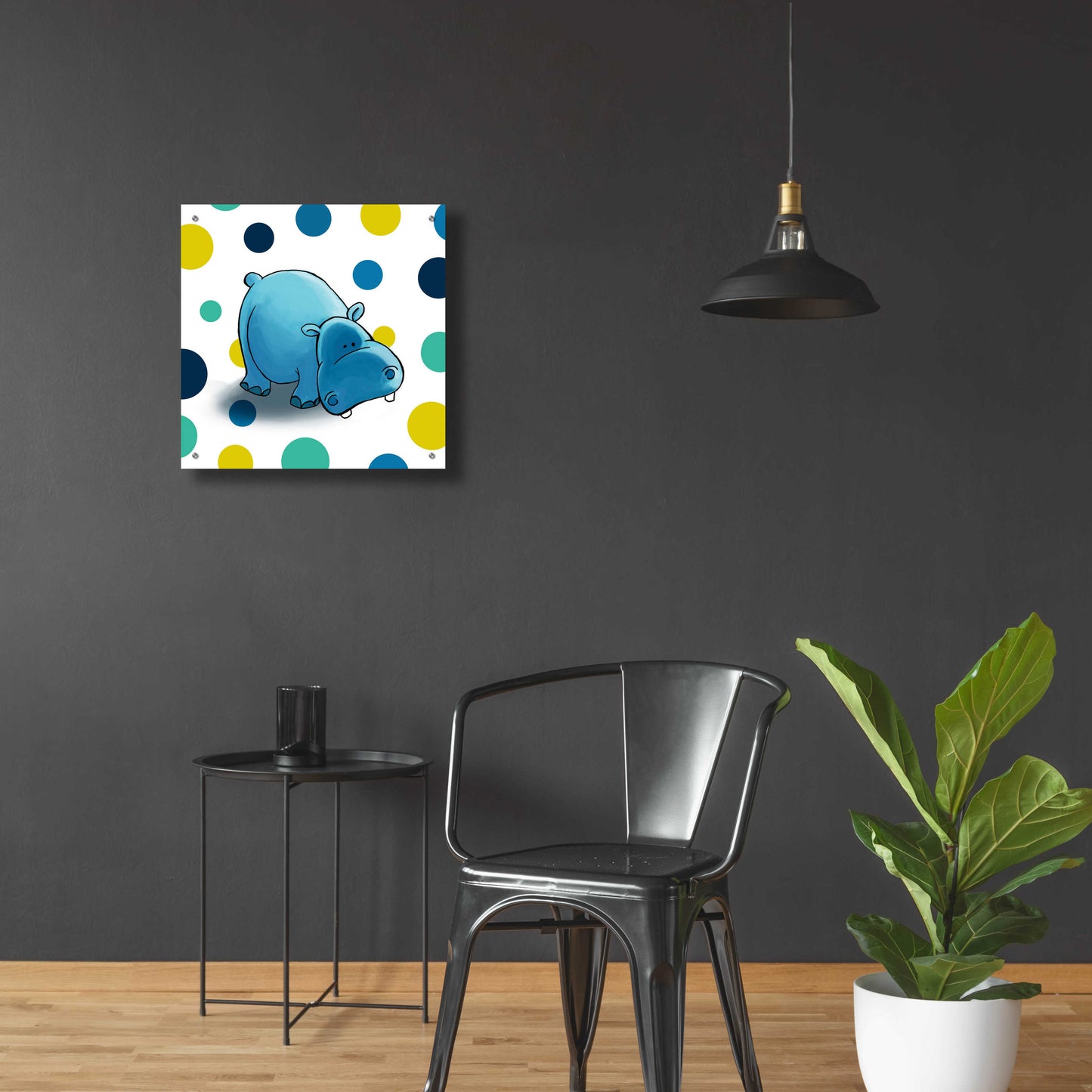 Epic Art 'Hippo Blue' by GraphINC, Acrylic Glass Wall Art,24x24