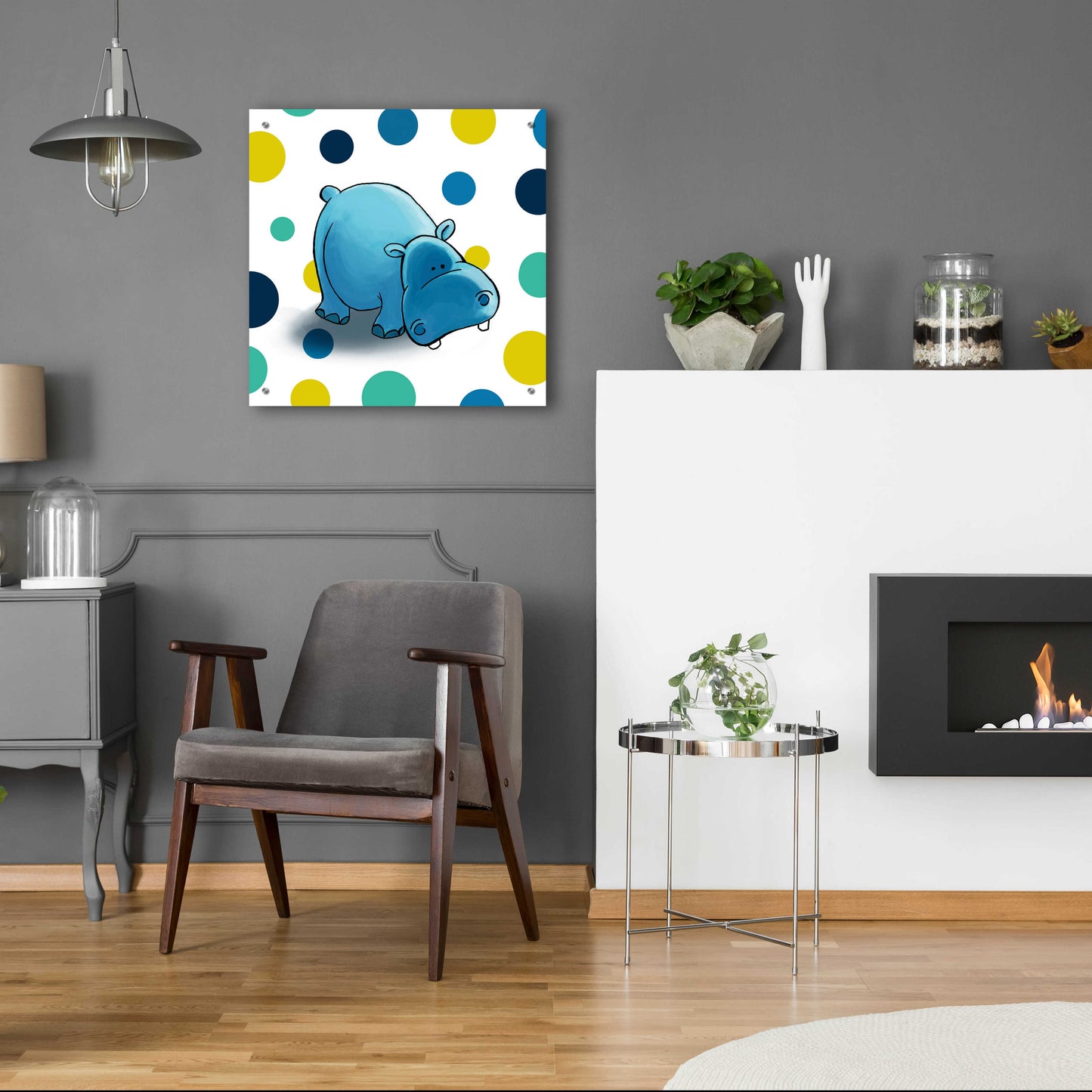 Epic Art 'Hippo Blue' by GraphINC, Acrylic Glass Wall Art,24x24