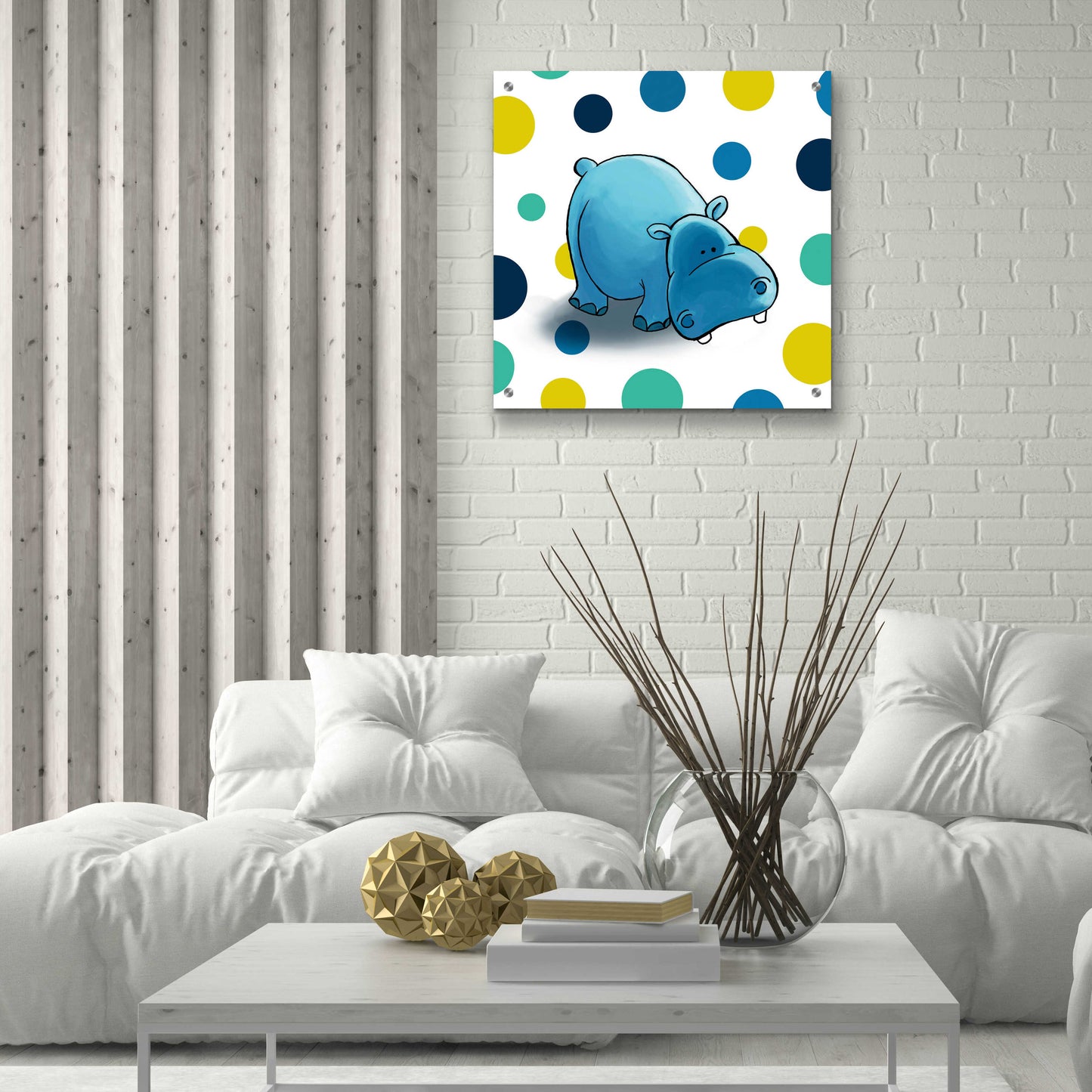 Epic Art 'Hippo Blue' by GraphINC, Acrylic Glass Wall Art,24x24