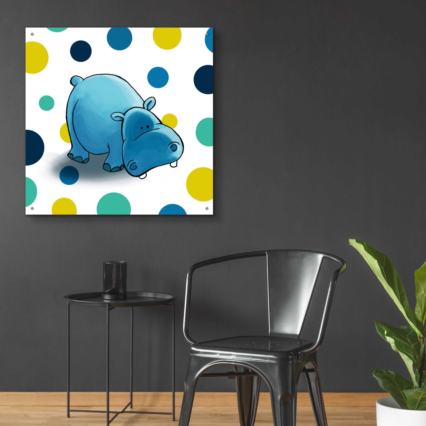 Epic Art 'Hippo Blue' by GraphINC, Acrylic Glass Wall Art,36x36