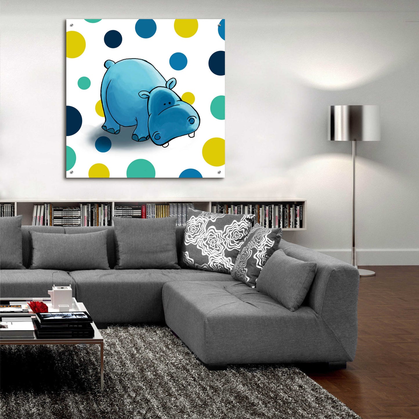 Epic Art 'Hippo Blue' by GraphINC, Acrylic Glass Wall Art,36x36