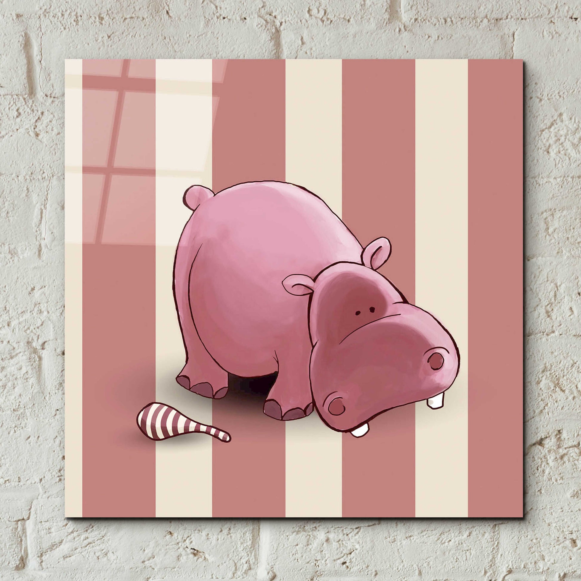 Epic Art 'Hippo Pink' by GraphINC, Acrylic Glass Wall Art,12x12