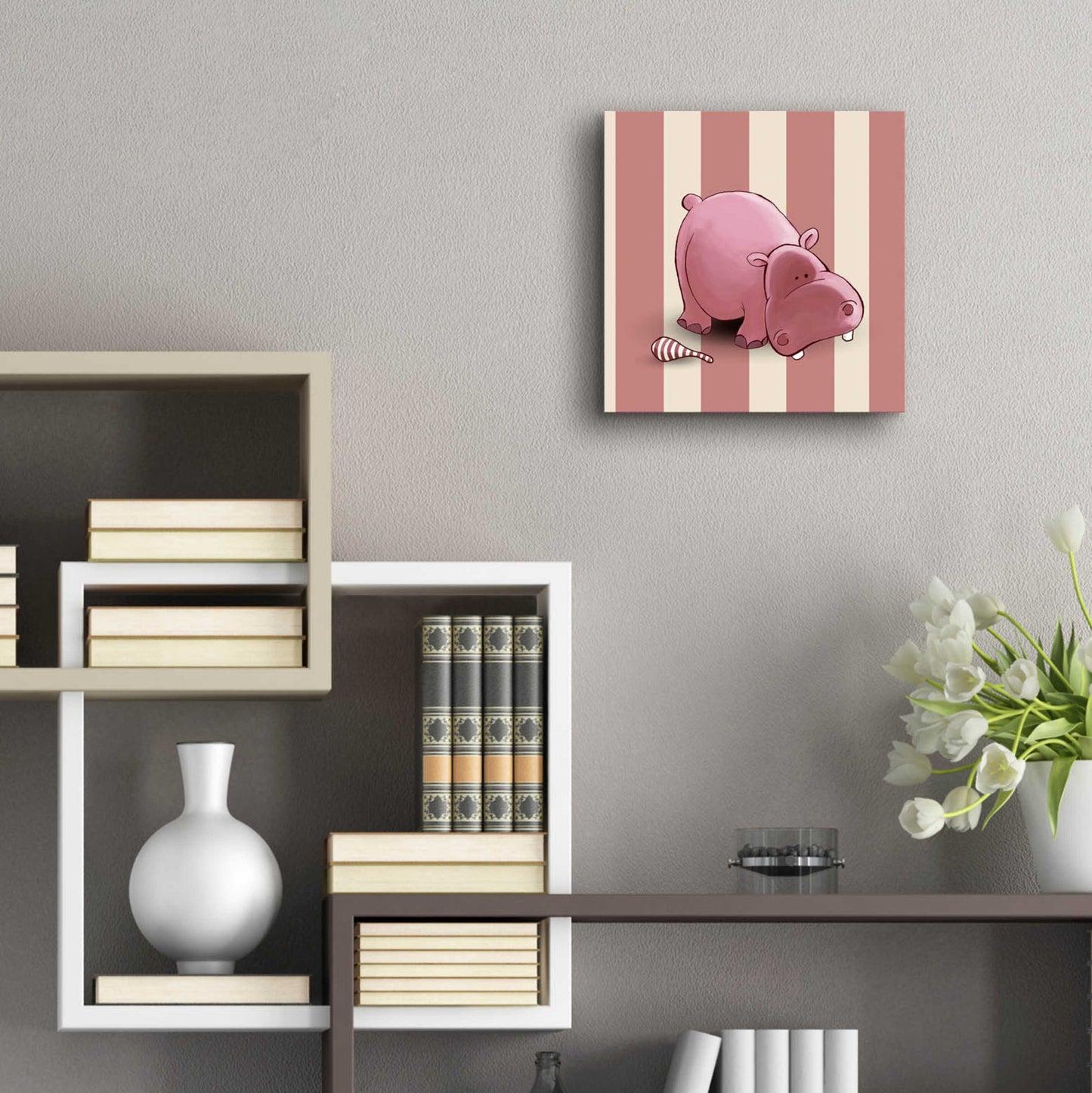 Epic Art 'Hippo Pink' by GraphINC, Acrylic Glass Wall Art,12x12