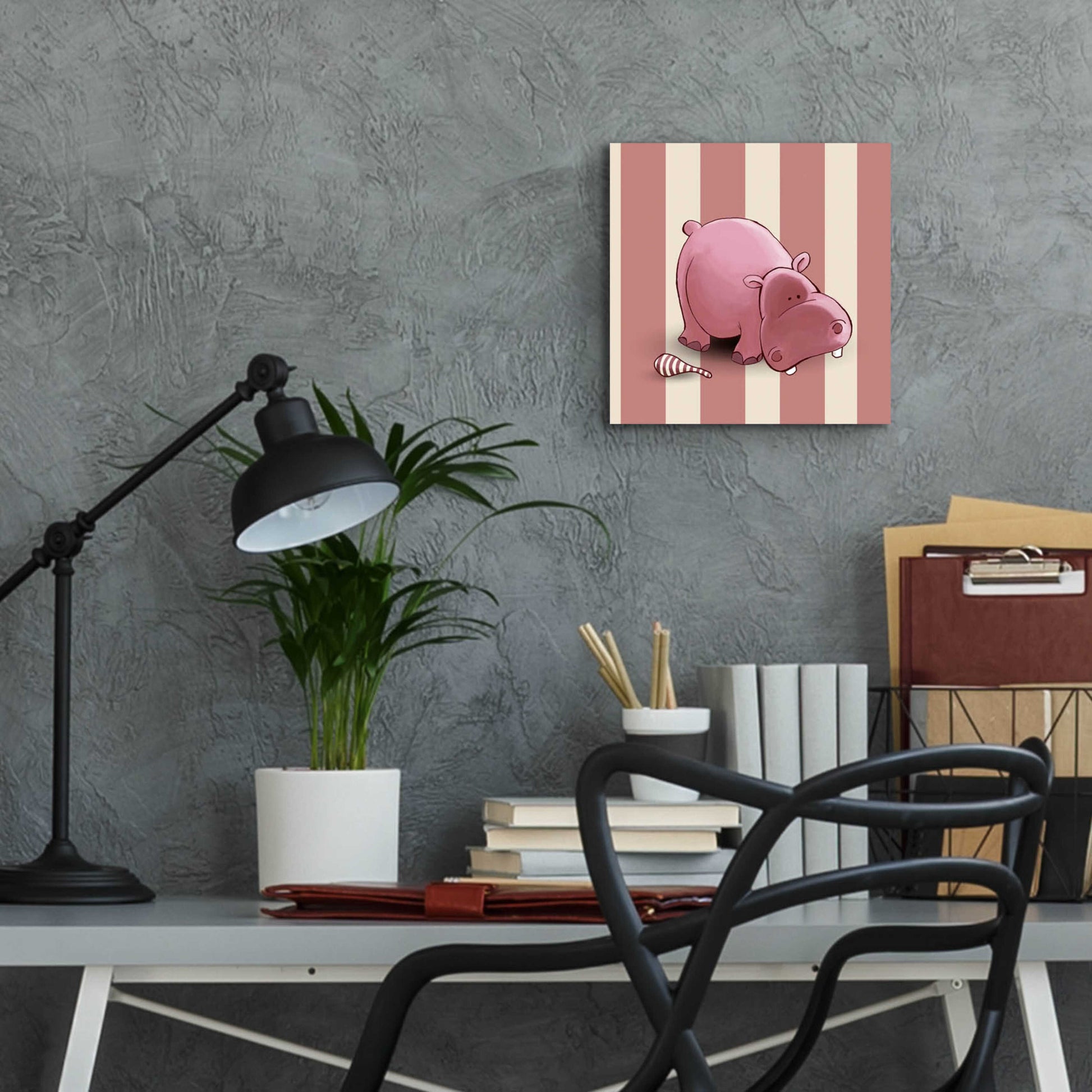 Epic Art 'Hippo Pink' by GraphINC, Acrylic Glass Wall Art,12x12