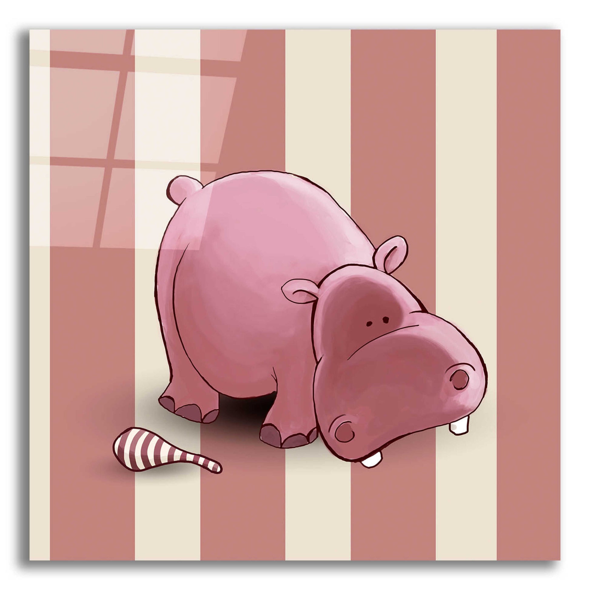 Epic Art 'Hippo Pink' by GraphINC, Acrylic Glass Wall Art,12x12