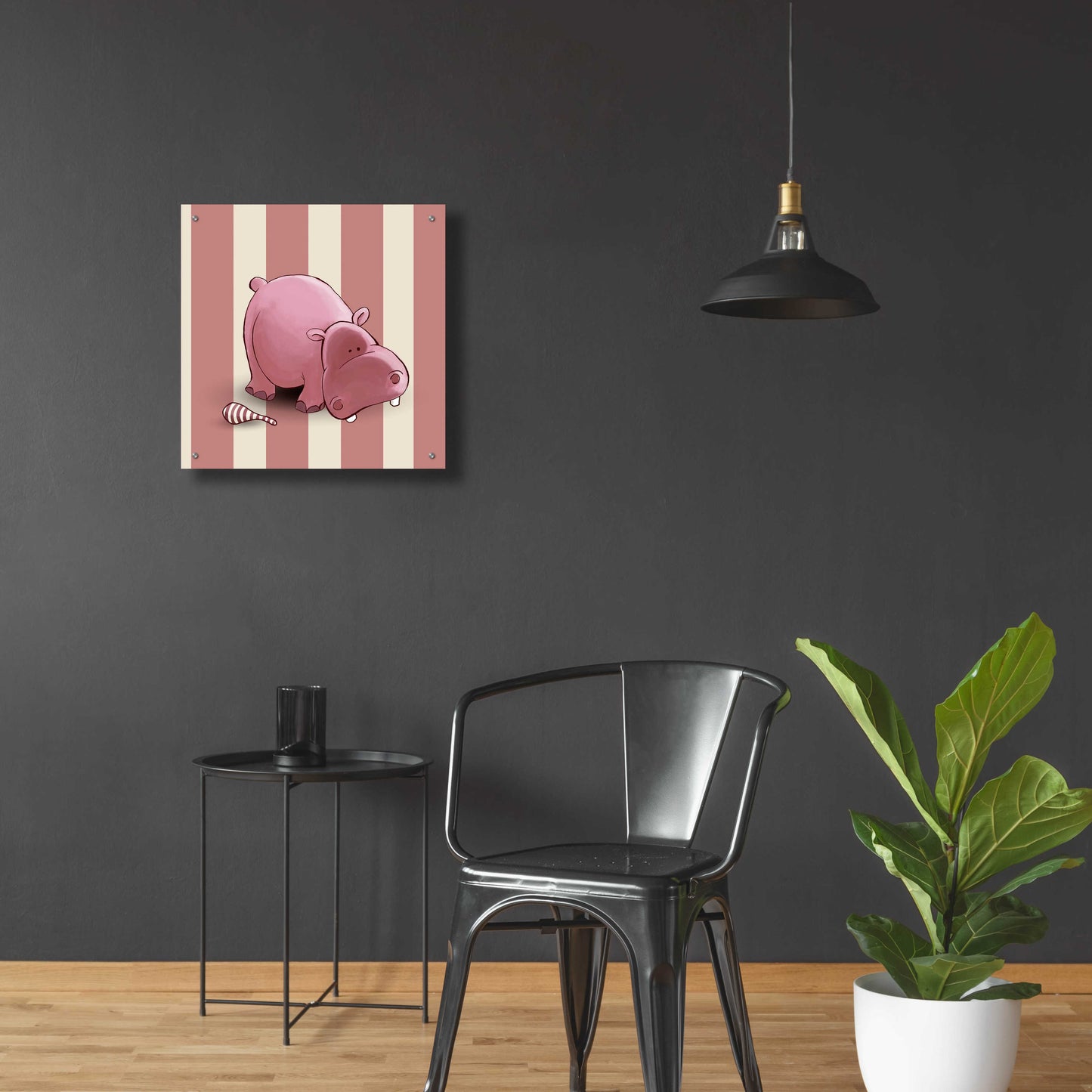 Epic Art 'Hippo Pink' by GraphINC, Acrylic Glass Wall Art,24x24