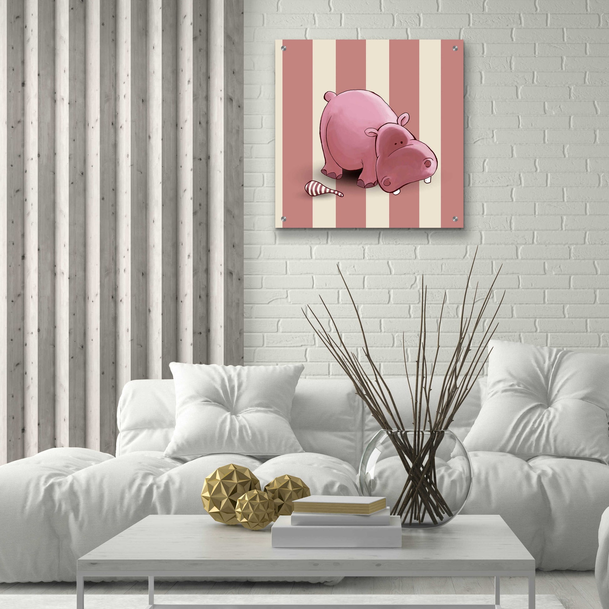 Epic Art 'Hippo Pink' by GraphINC, Acrylic Glass Wall Art,24x24